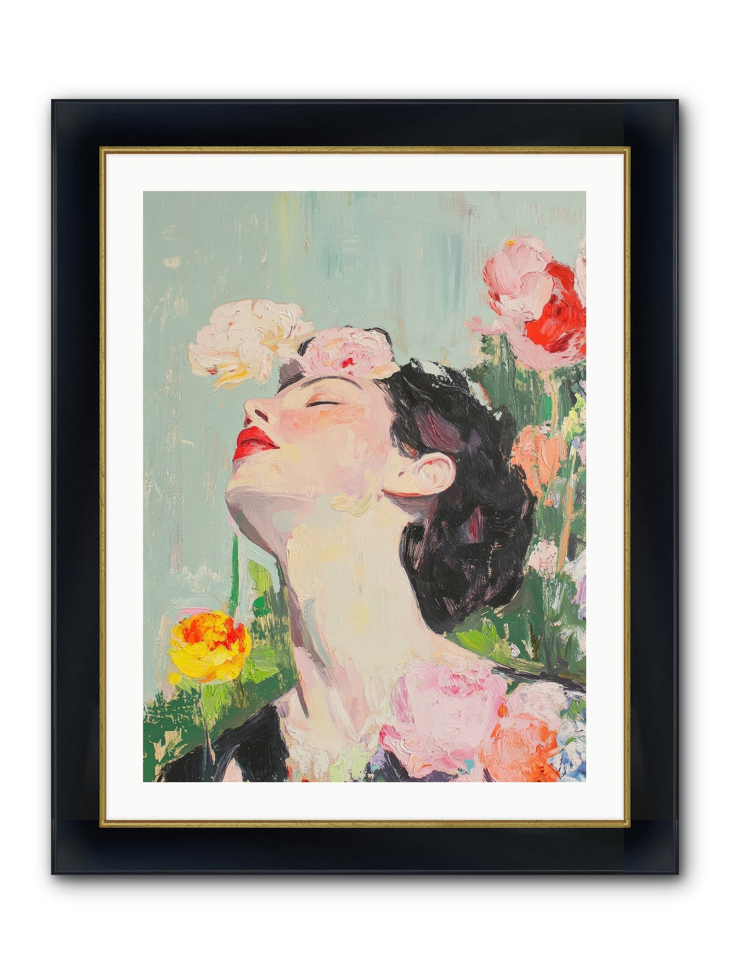 Magnolia Hawthorne Framed Print - Wide Black w/Gold 24x32
