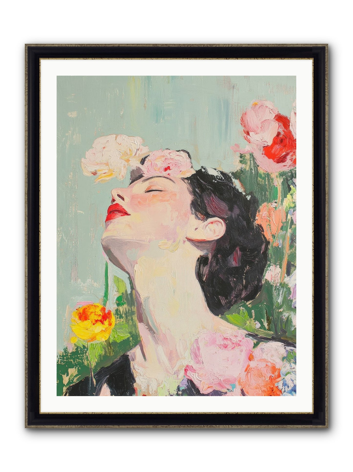 Magnolia Hawthorne Framed Print - Black & Gold 30x40