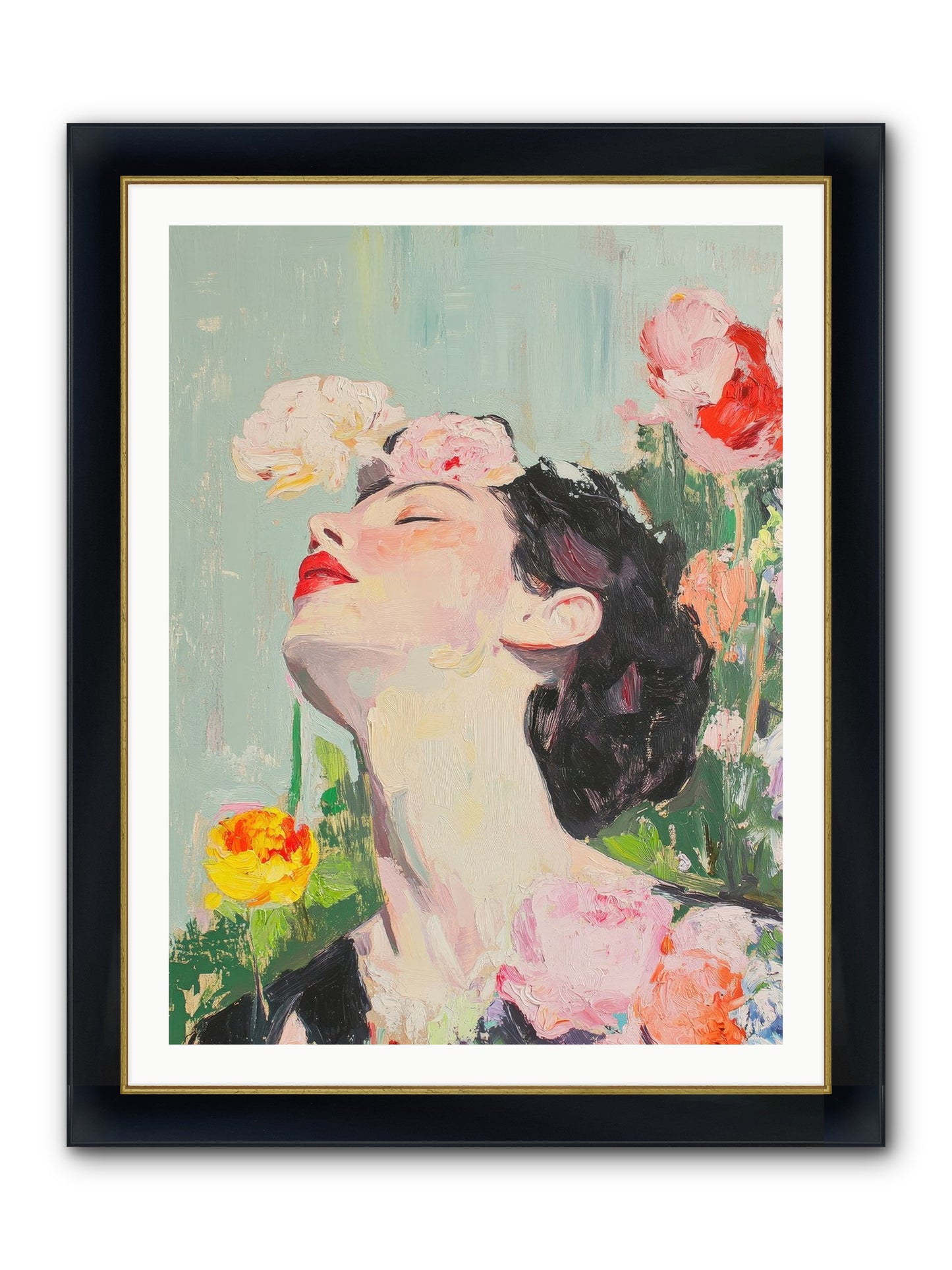 Magnolia Hawthorne Framed Print - Wide Black w/Gold 30x40