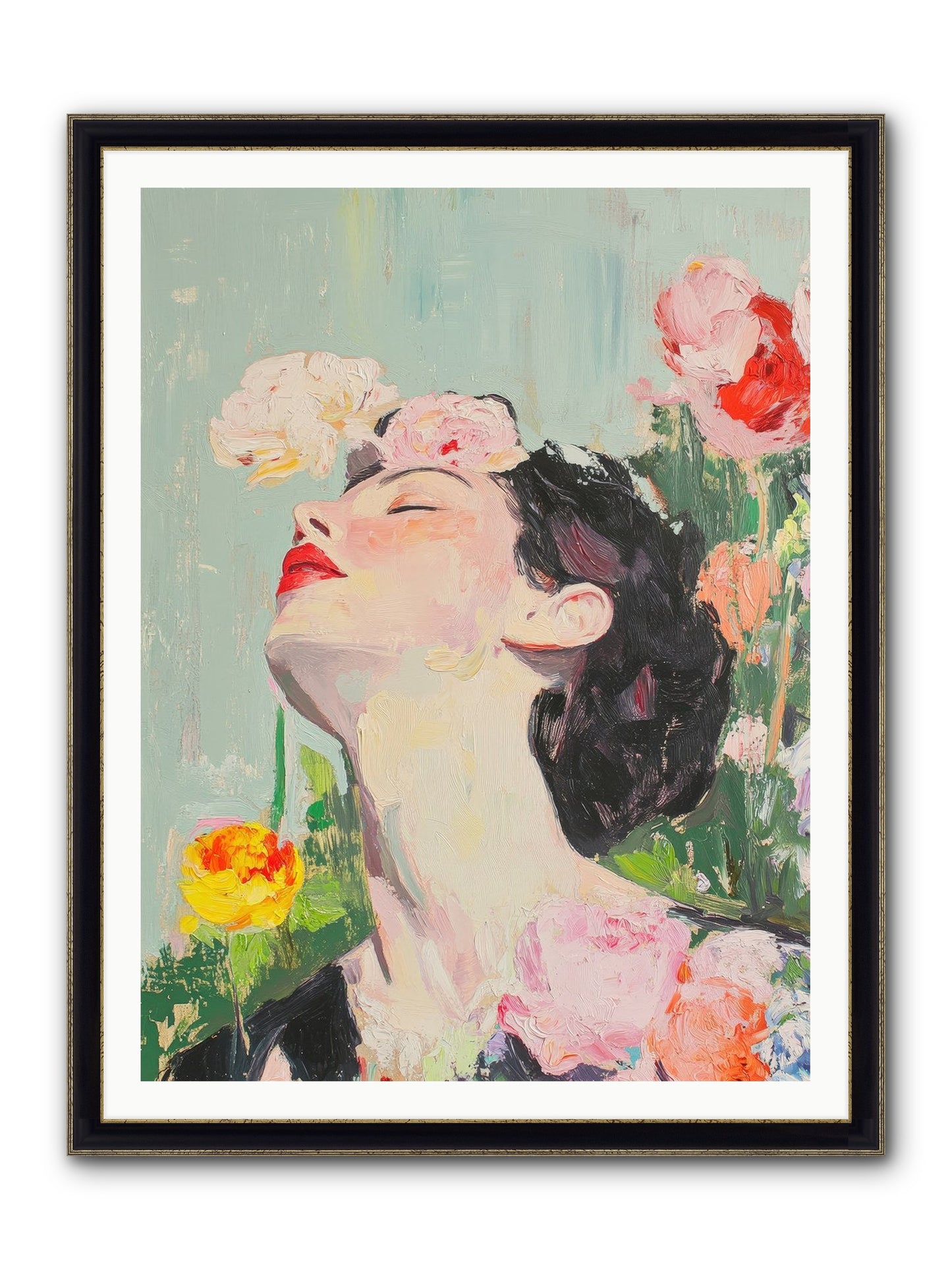 Magnolia Hawthorne Framed Print - Black & Gold 36x48