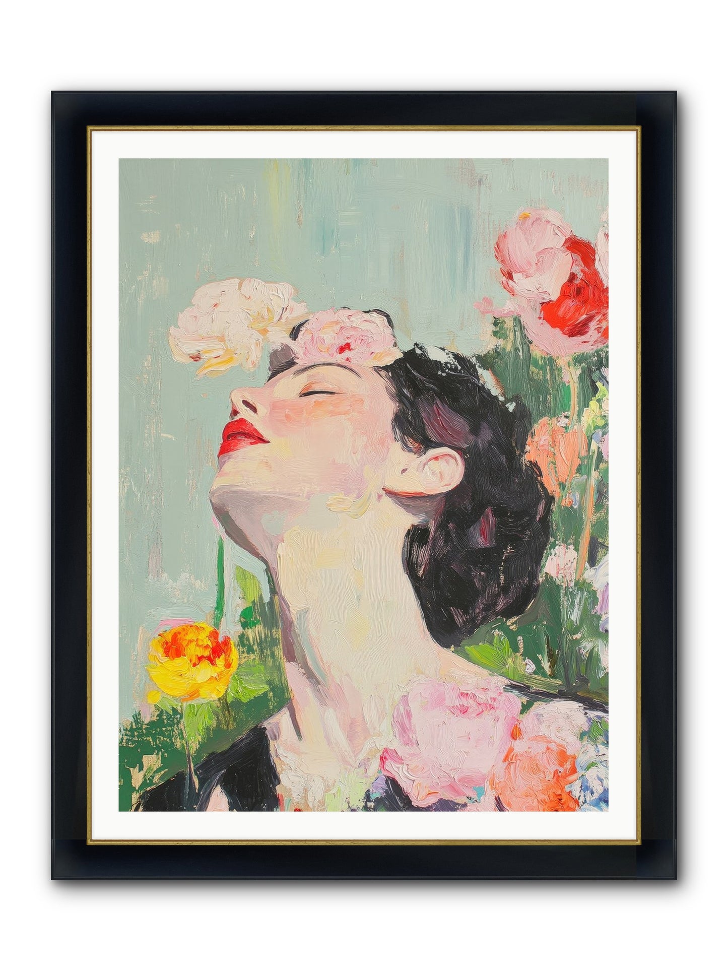 Magnolia Hawthorne Framed Print - Wide Black w/Gold 36x48