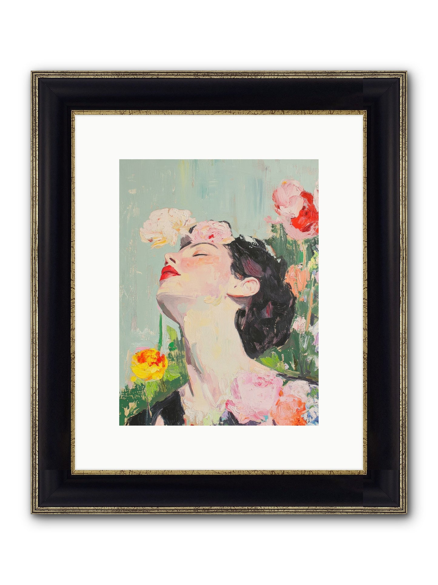 Magnolia Hawthorne Framed Print - Black & Gold 9x12