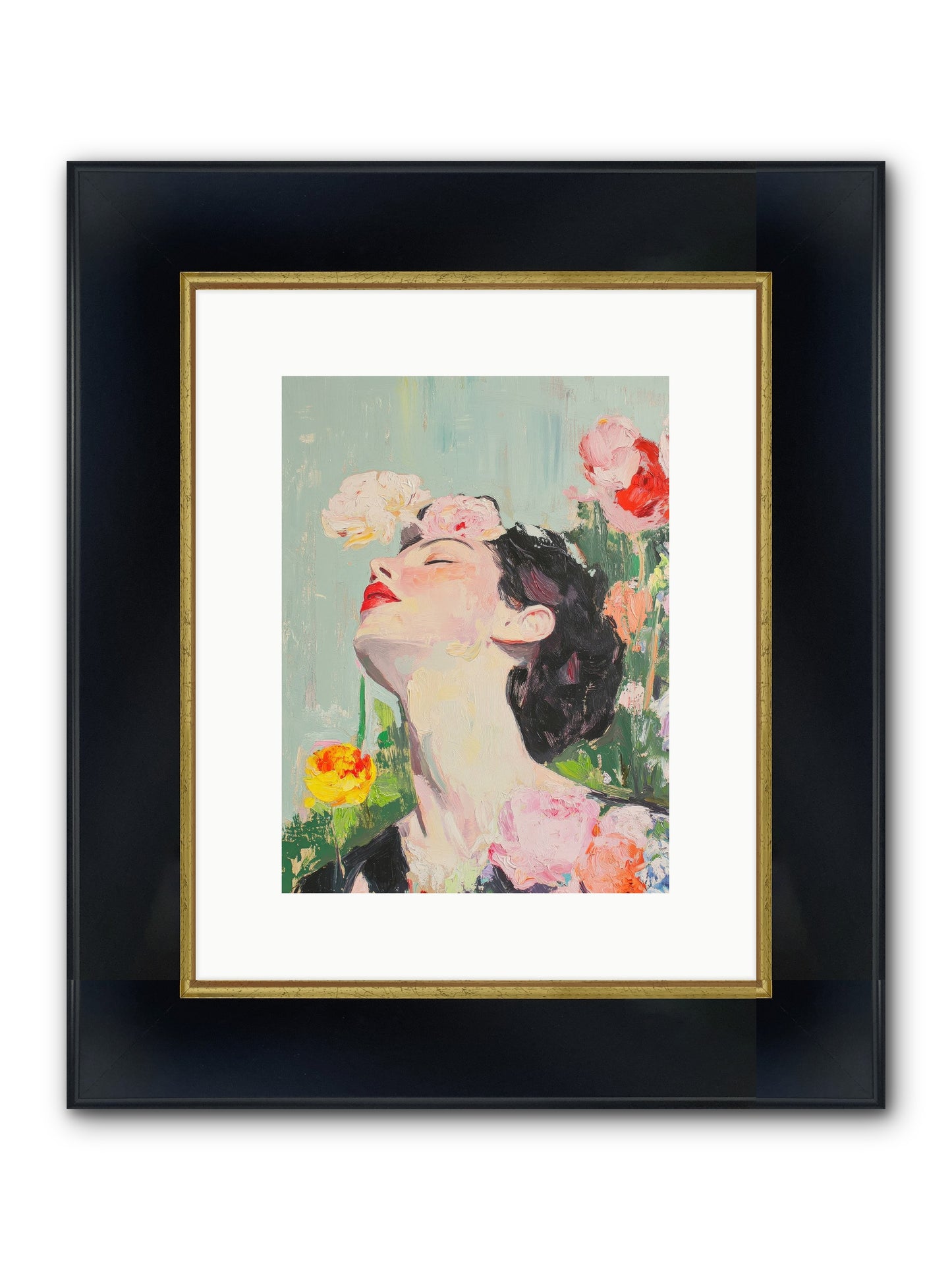 Magnolia Hawthorne Framed Print - Wide Black w/Gold 9x12