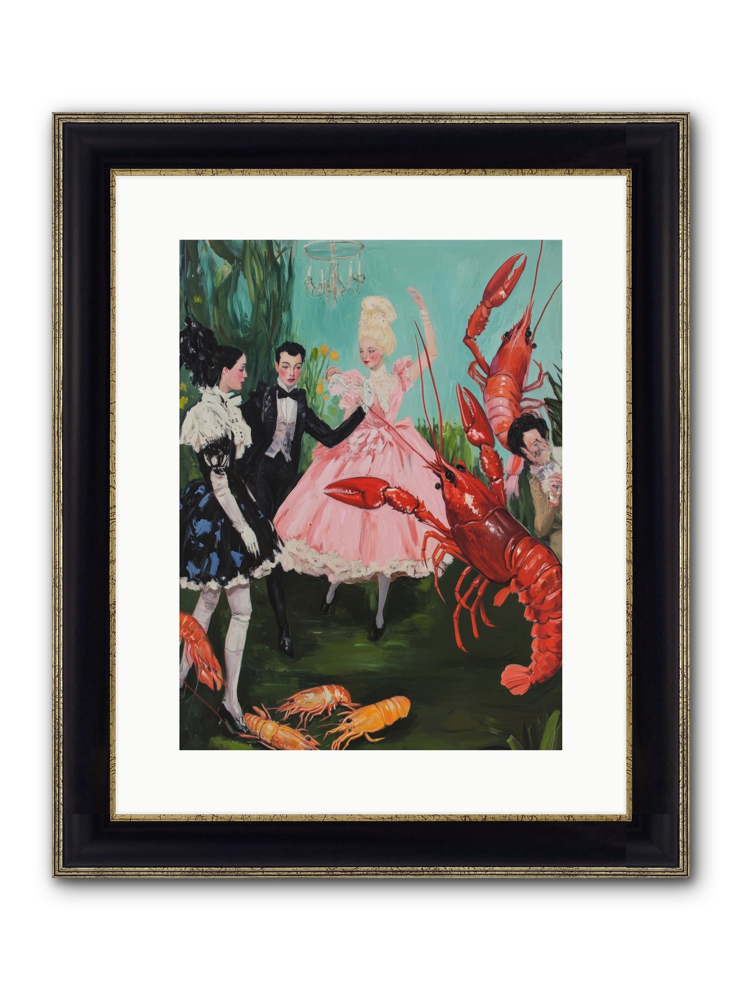 Maine's Royal Summer Framed Print - Black & Gold 12x16
