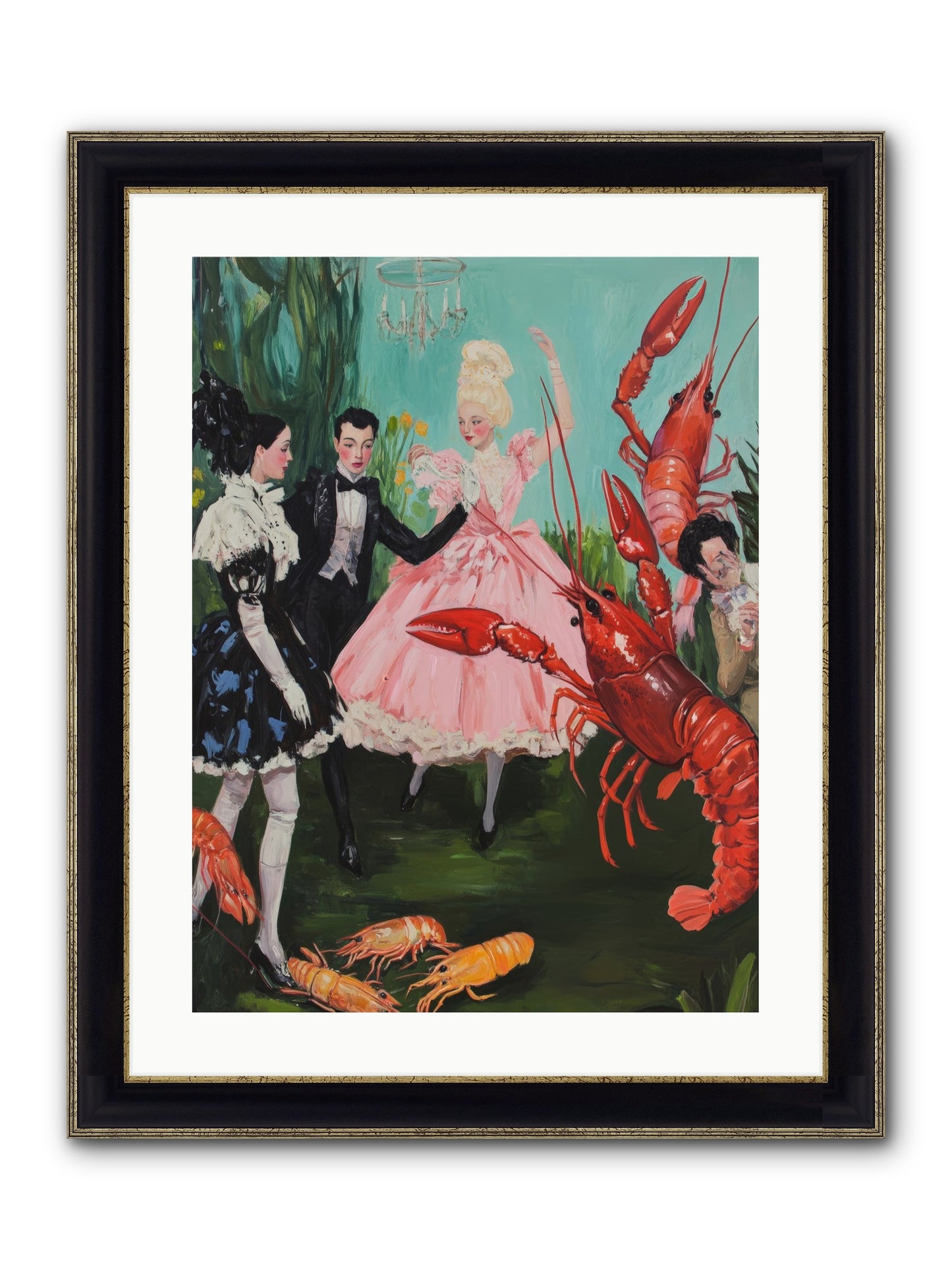 Maine's Royal Summer Framed Print - Black & Gold 18x24