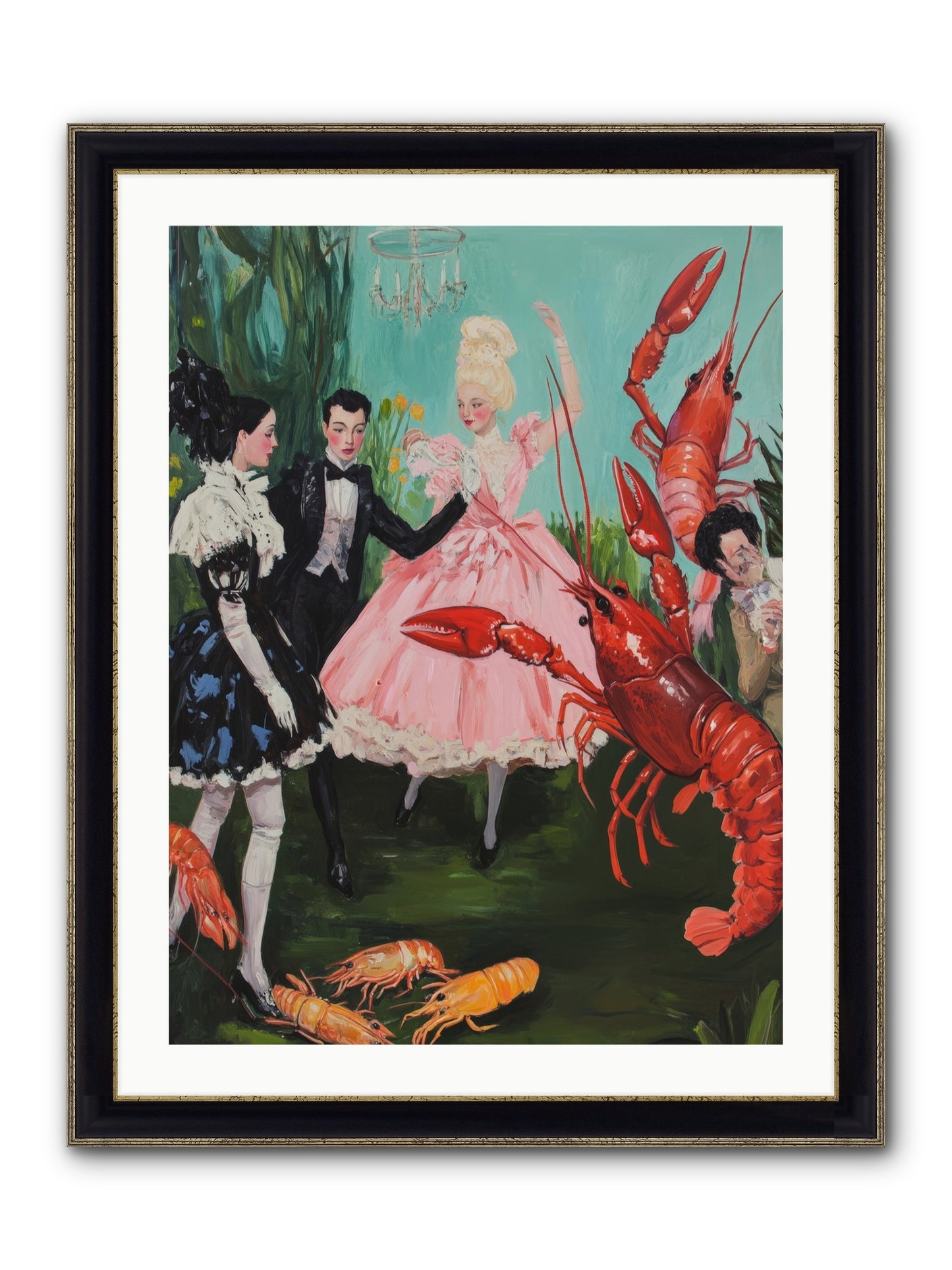 Maine's Royal Summer Framed Print - Black & Gold 24x32