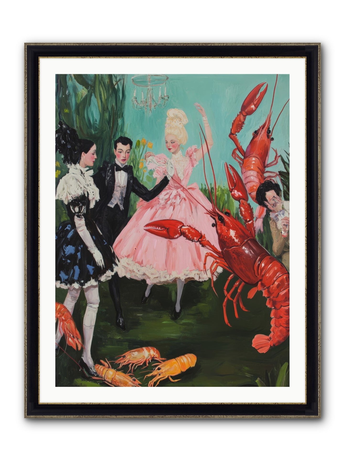Maine's Royal Summer Framed Print - Black & Gold 30x40