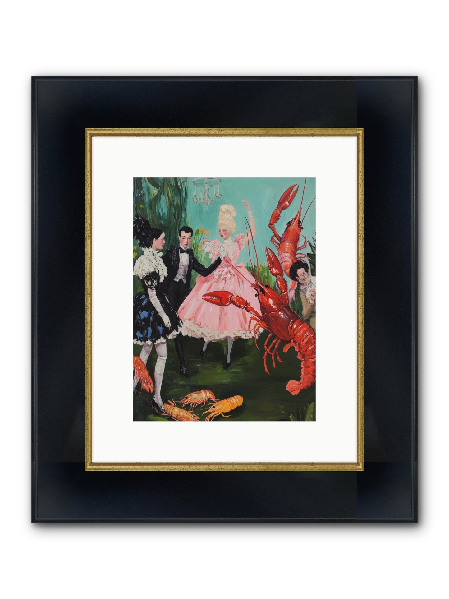 Maine's Royal Summer Framed Print - Wide Black w/Gold 9x12