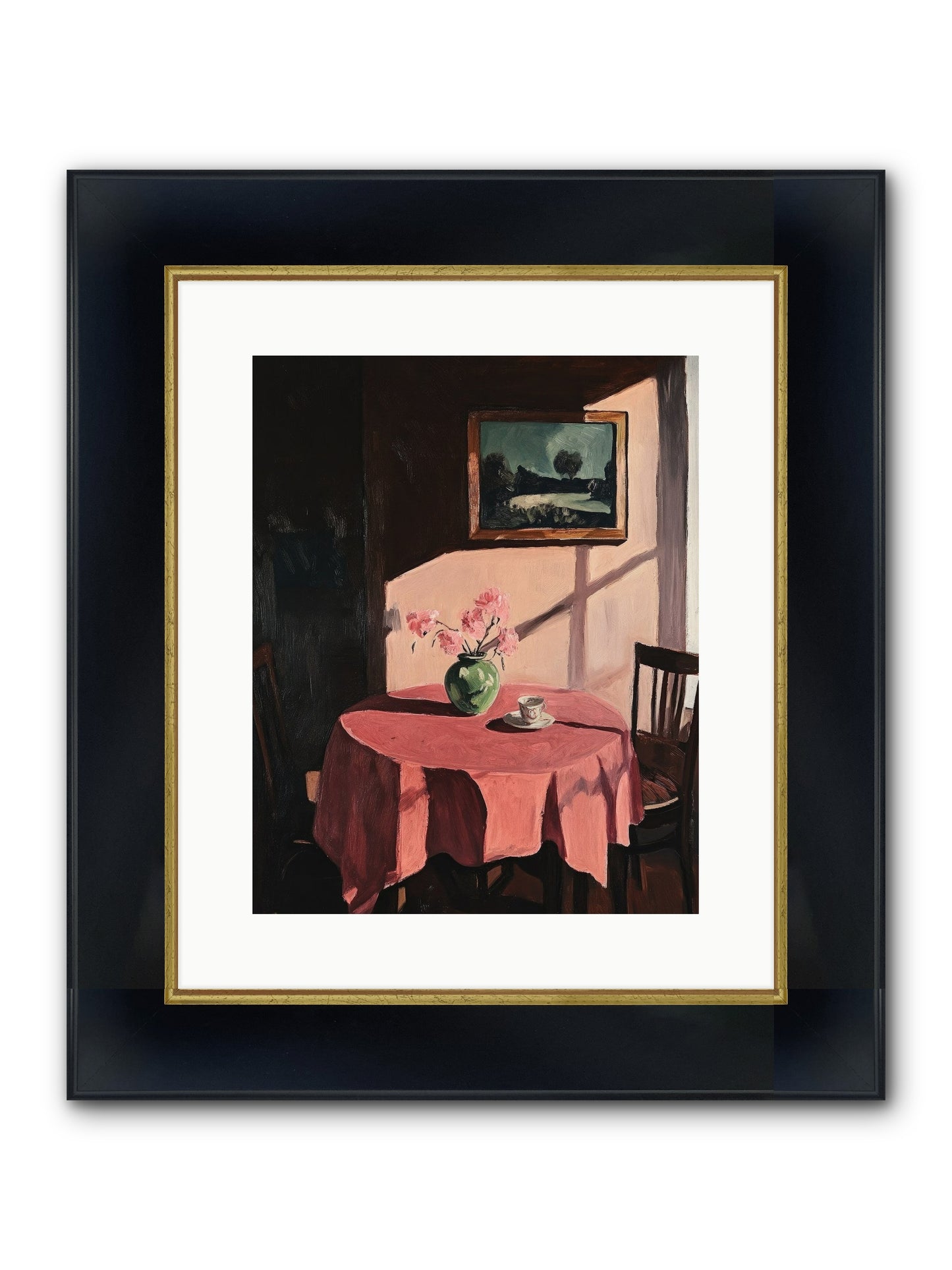 Maison Rouge Framed Print - Wide Black w/Gold 12x15