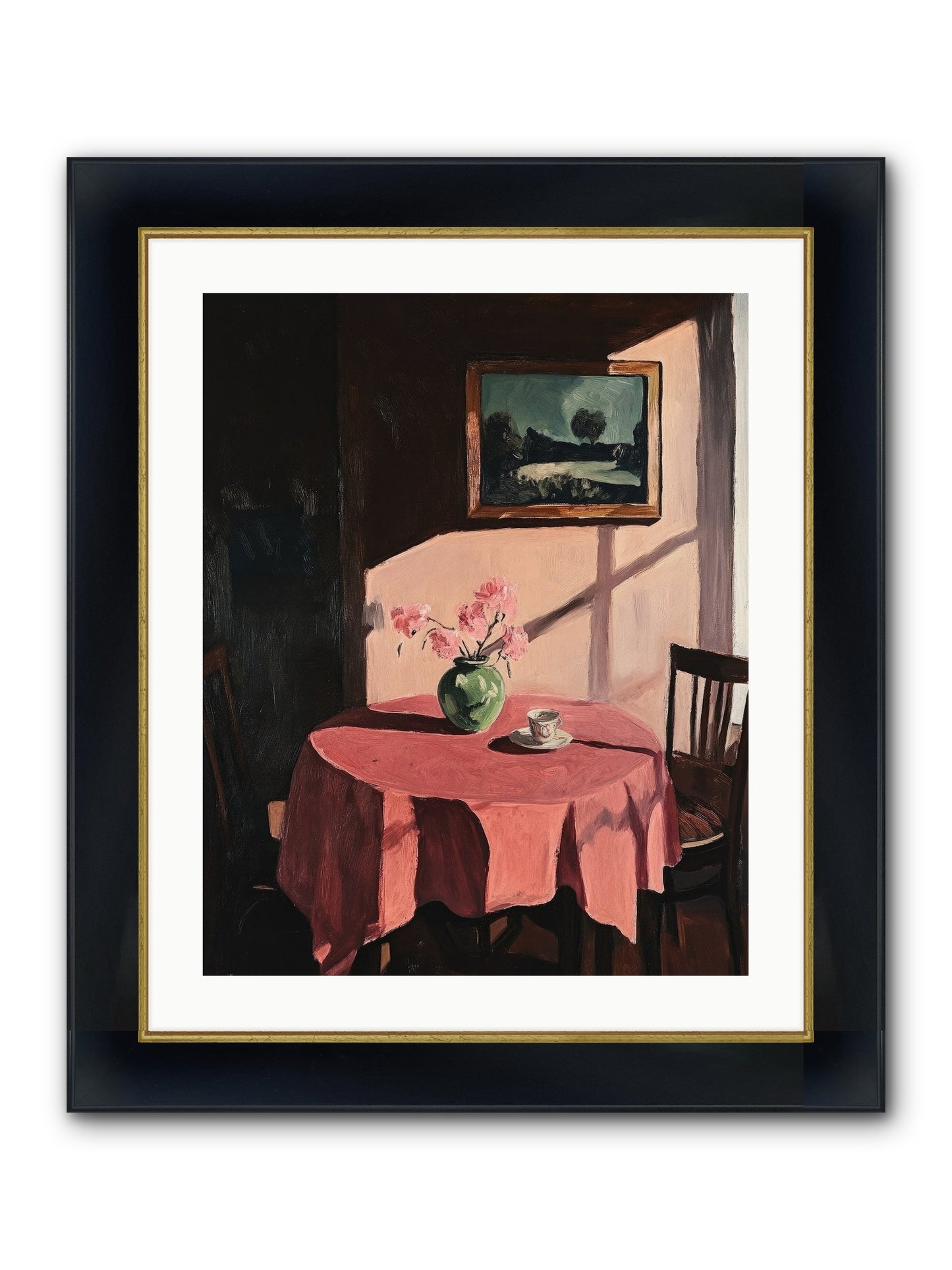 Maison Rouge Framed Print - Wide Black w/Gold 20x25