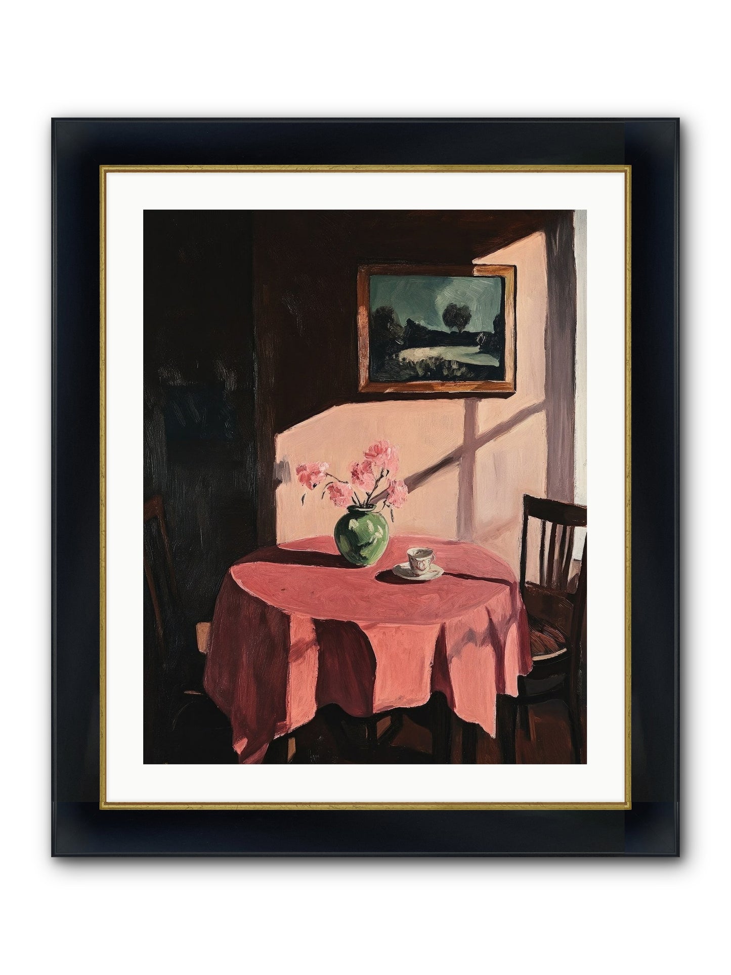 Maison Rouge Framed Print - Wide Black w/Gold 24x30