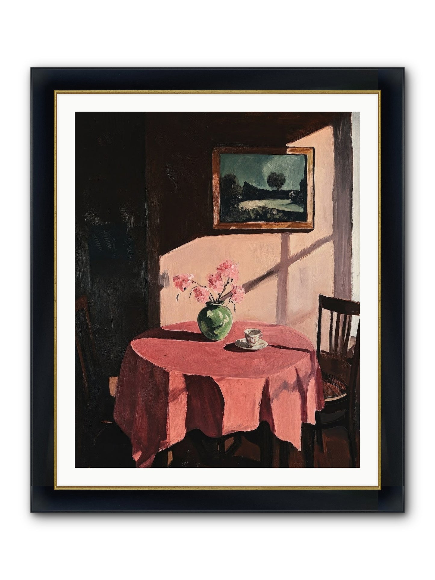 Maison Rouge Framed Print - Wide Black w/Gold 32x40