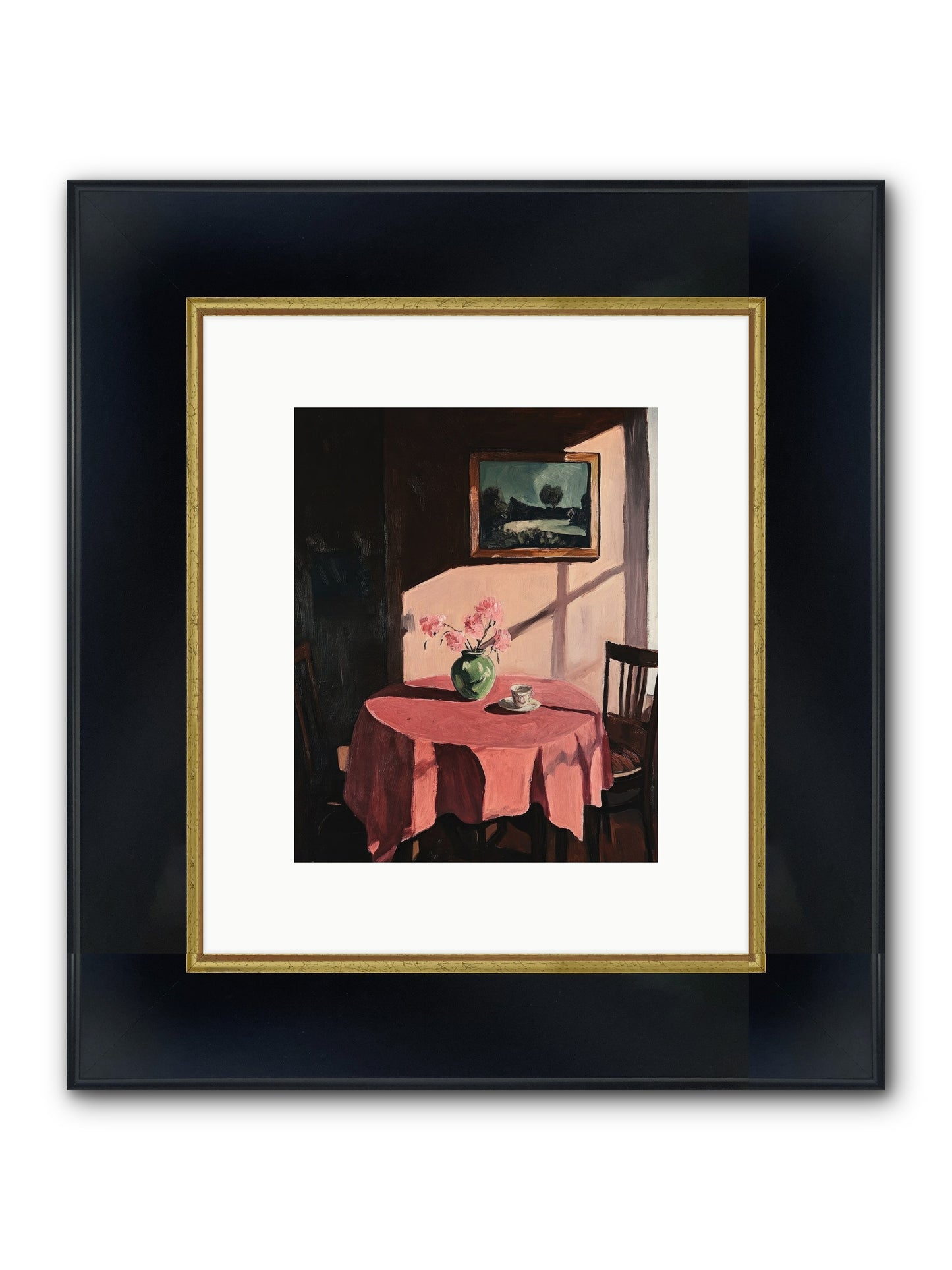 Maison Rouge Framed Print - Wide Black w/Gold 8x10
