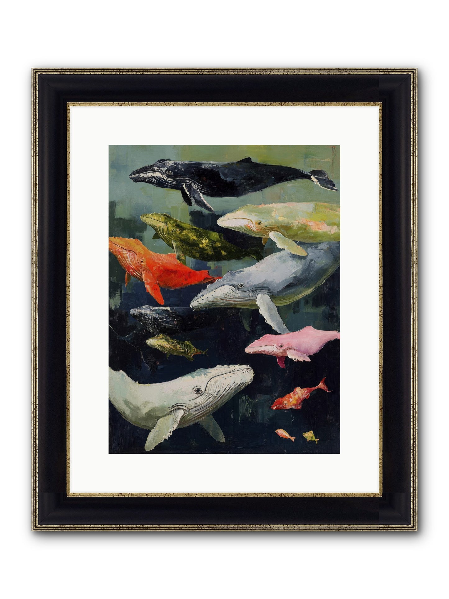 Majestic Spirits Framed Print - Black & Gold 12x16