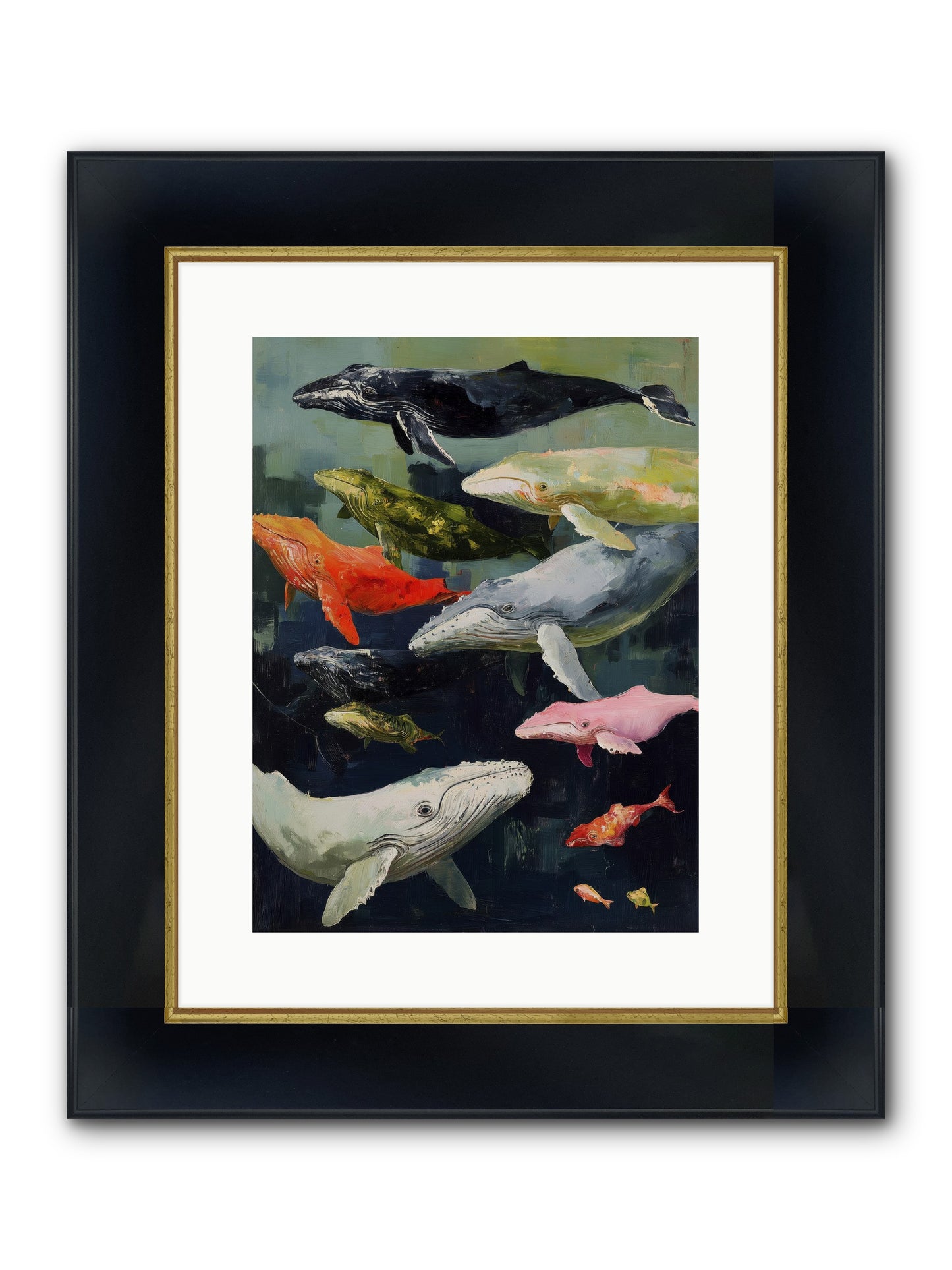 Majestic Spirits Framed Print - Wide Black w/Gold 12x16