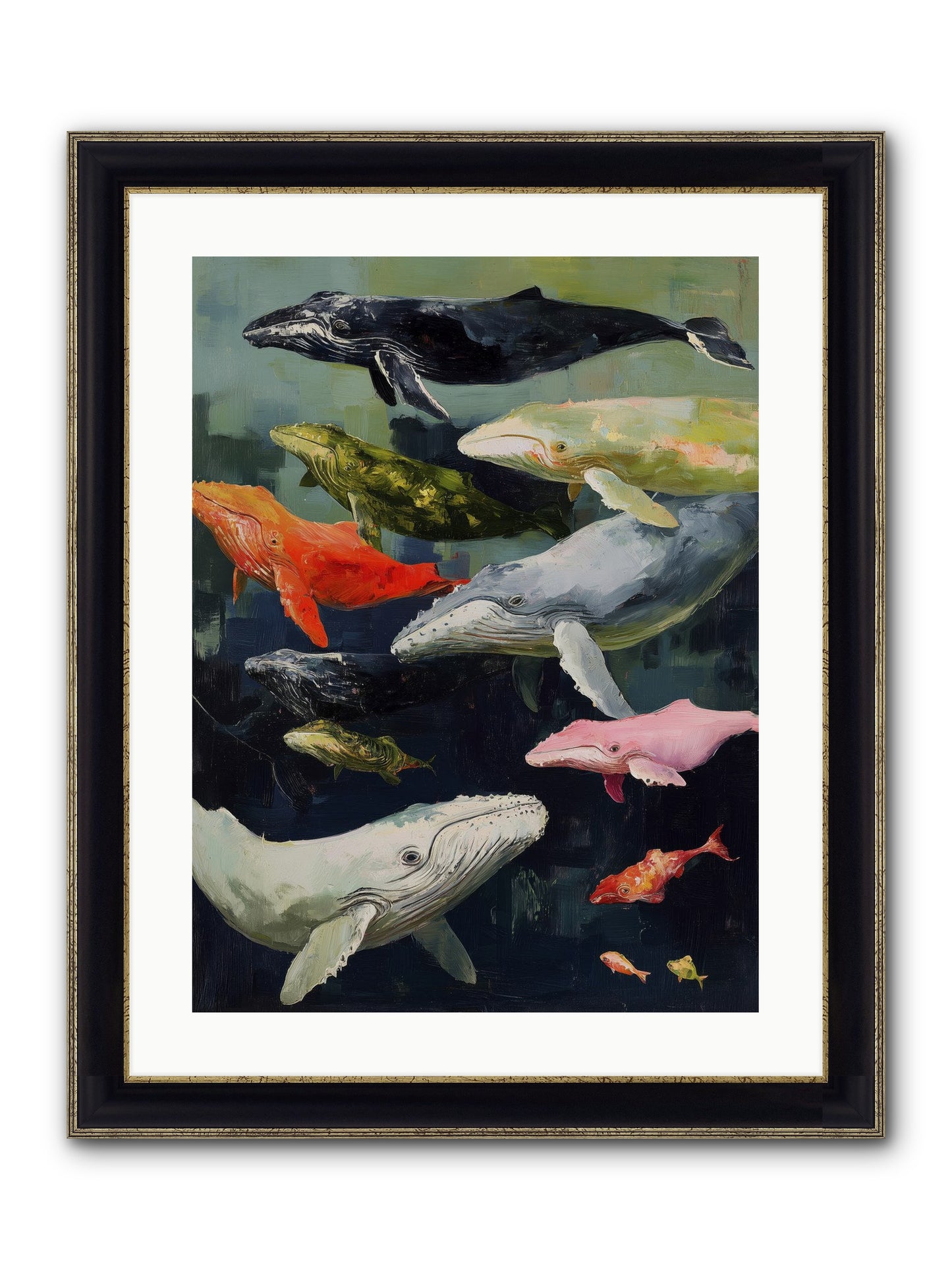 Majestic Spirits Framed Print - Black & Gold 18x24