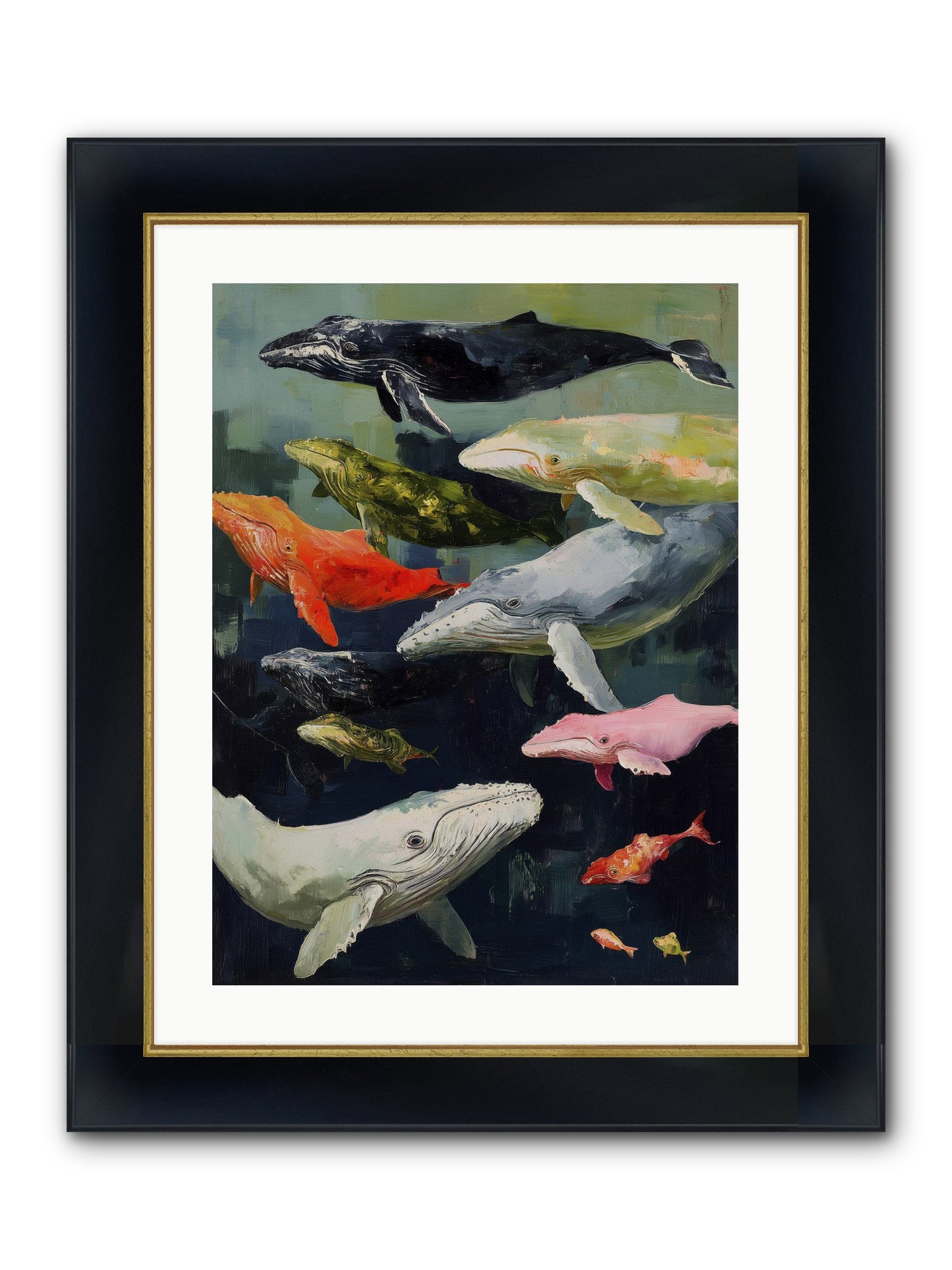 Majestic Spirits Framed Print - Wide Black w/Gold 18x24