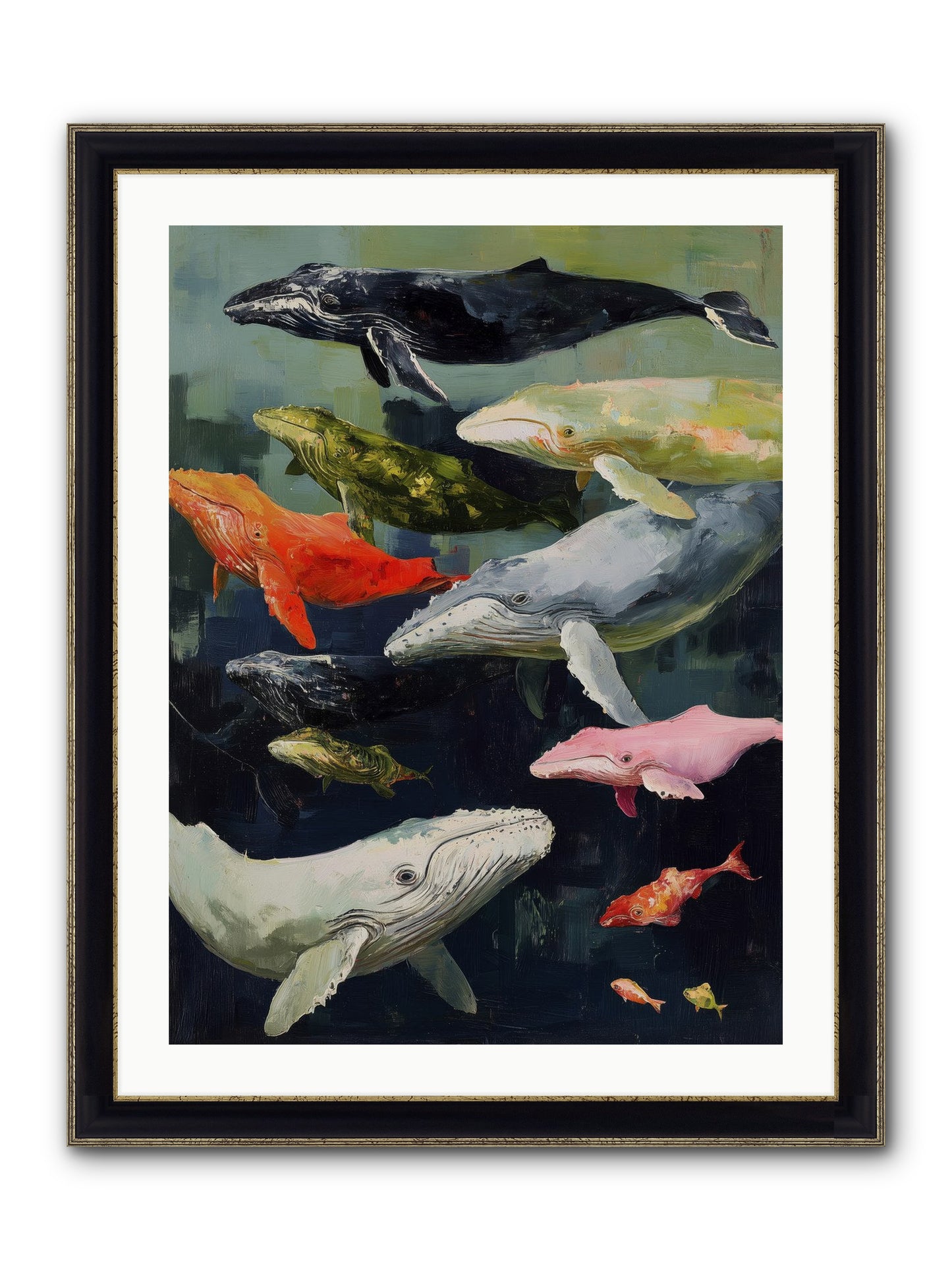 Majestic Spirits Framed Print - Black & Gold 24x32