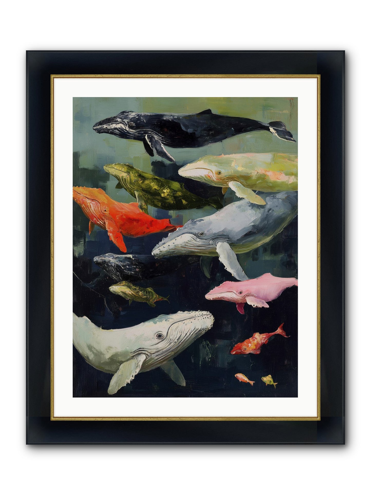 Majestic Spirits Framed Print - Wide Black w/Gold 24x32