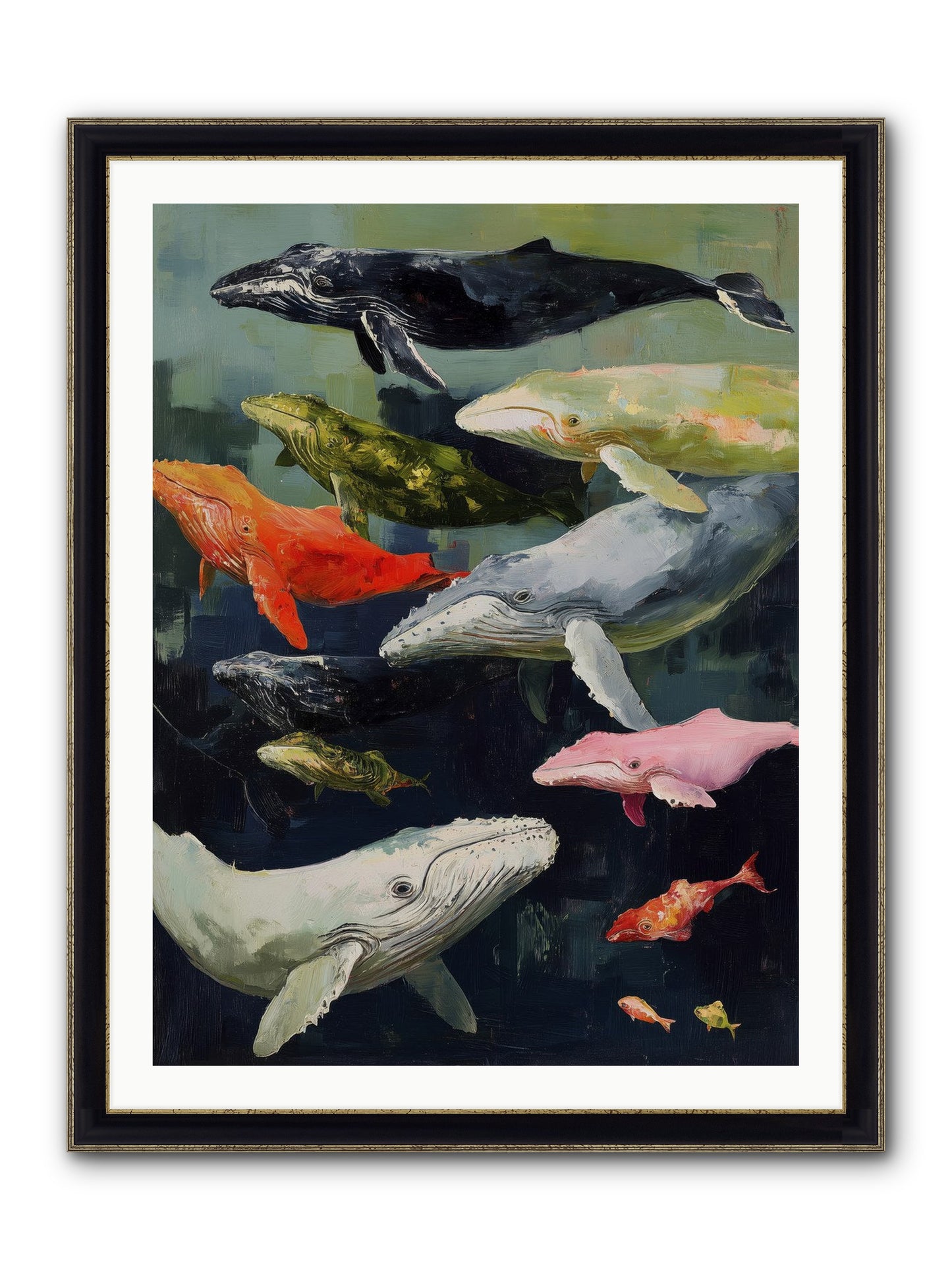 Majestic Spirits Framed Print - Black & Gold 30x40
