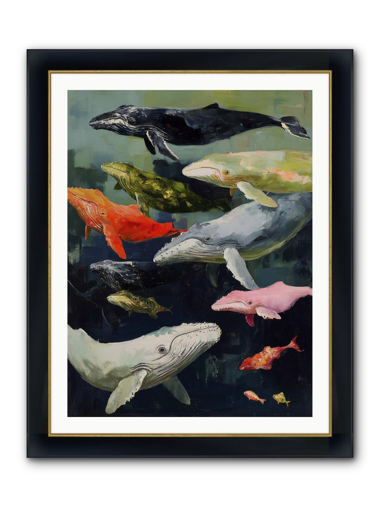 Majestic Spirits Framed Print - Wide Black w/Gold 30x40