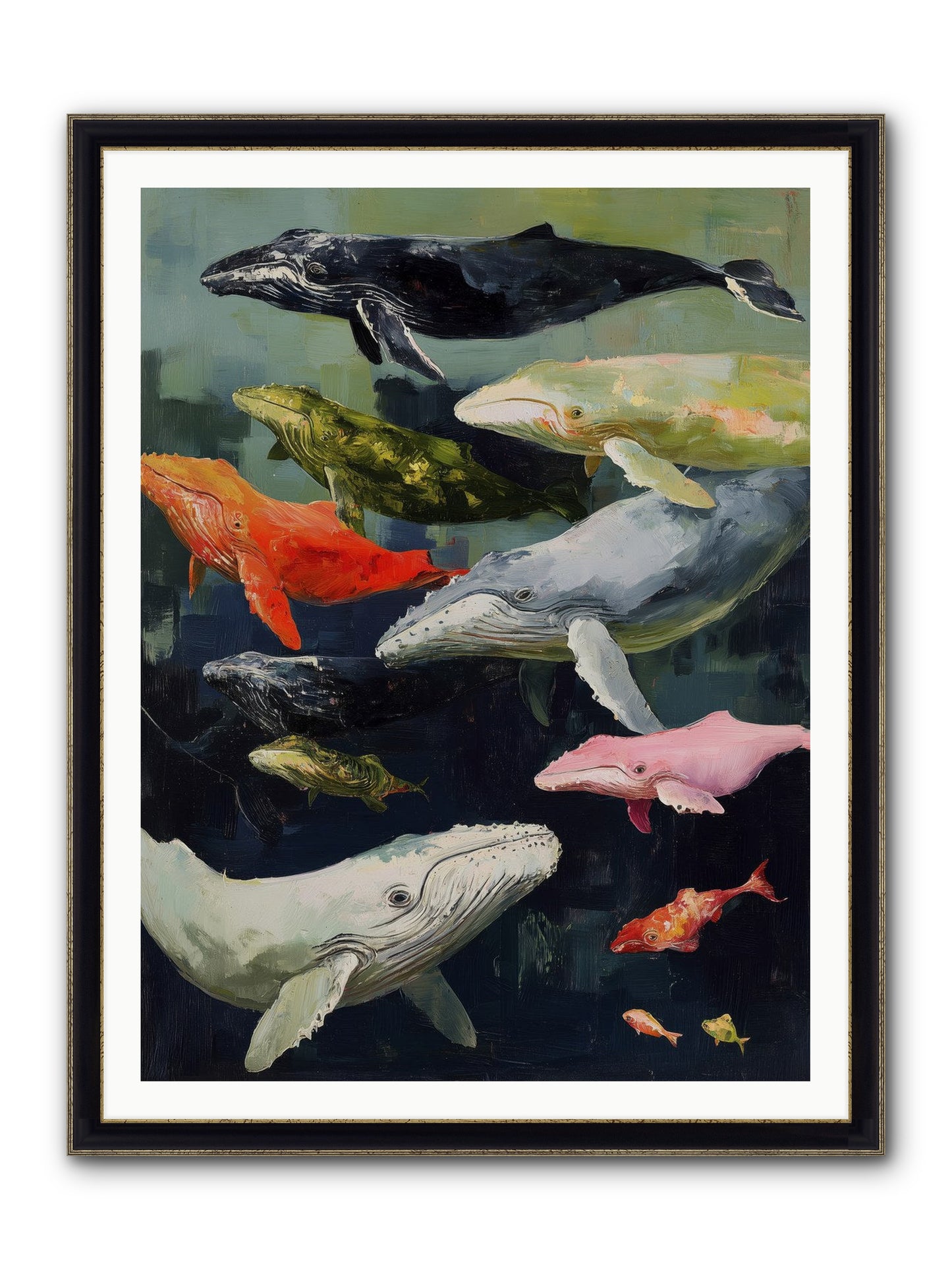 Majestic Spirits Framed Print - Black & Gold 36x48