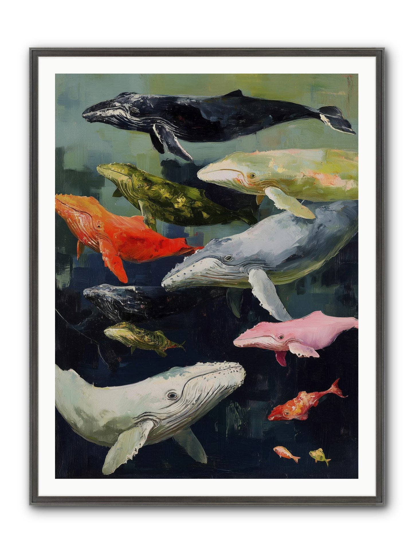 Majestic Spirits Framed Print - Slimwoods Black/Silver 36x48