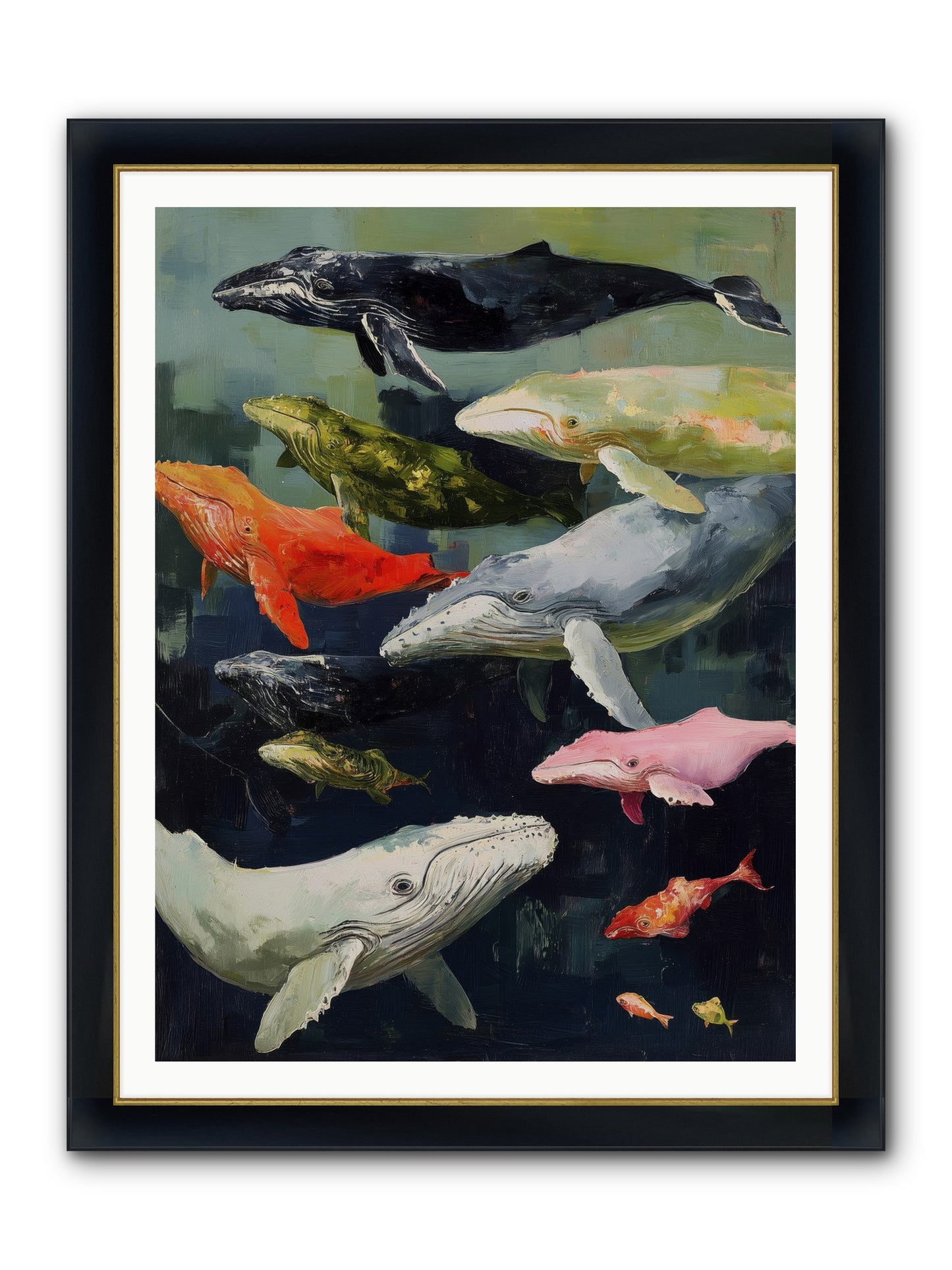 Majestic Spirits Framed Print - Wide Black w/Gold 36x48