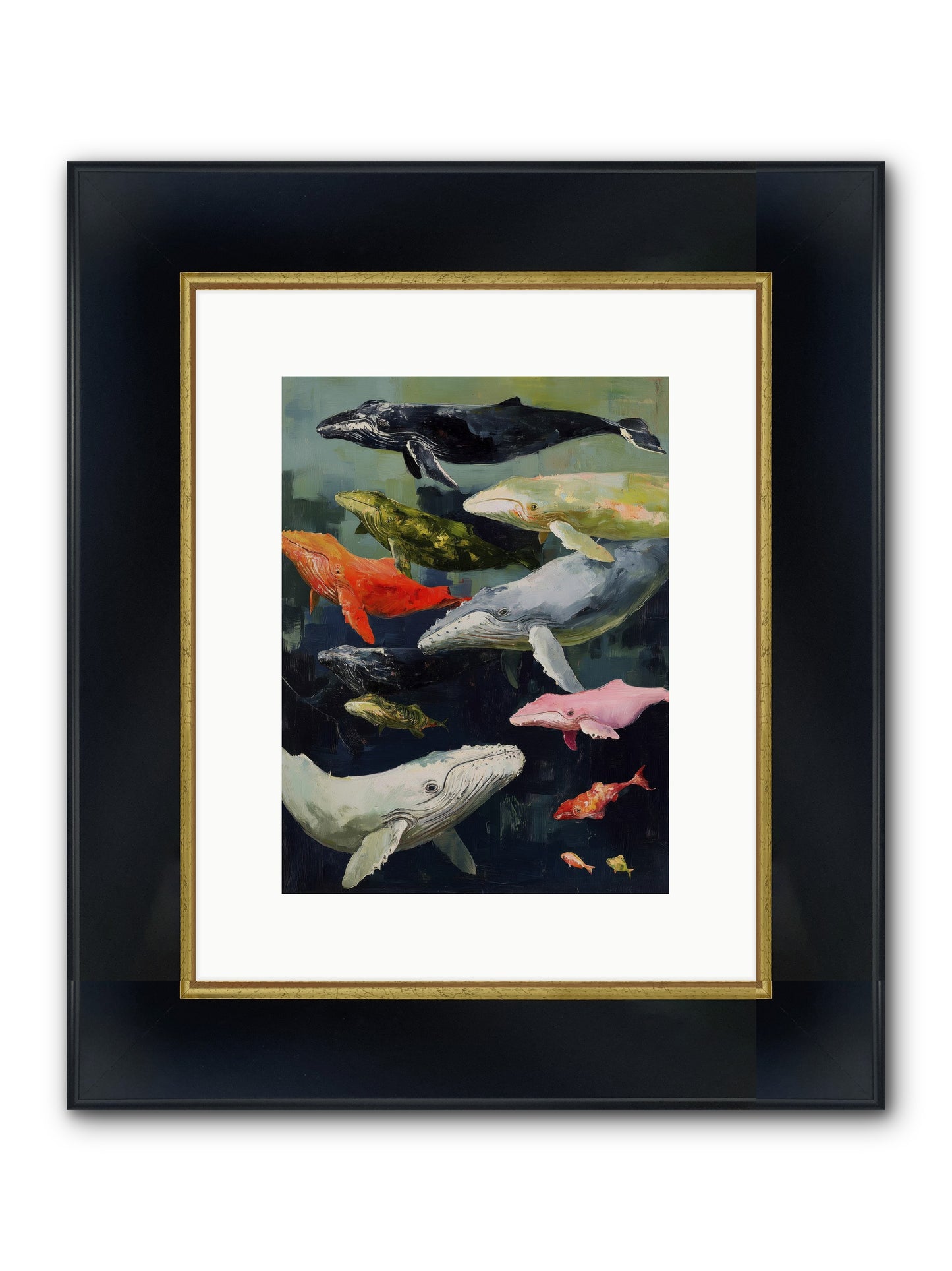 Majestic Spirits Framed Print - Wide Black w/Gold 9x12