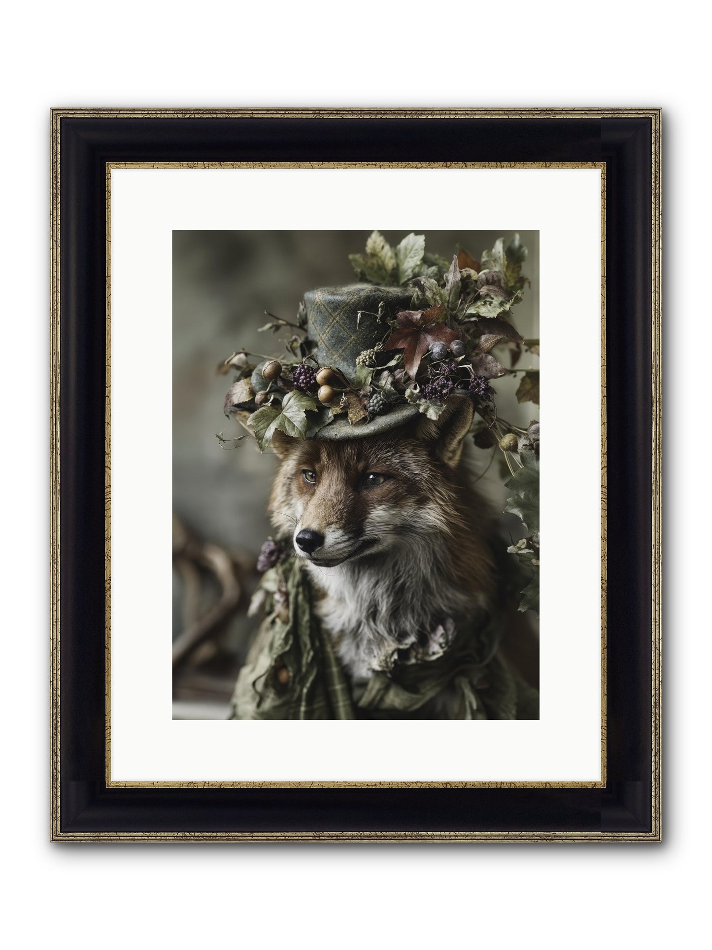 Majesty Framed Print - Black & Gold 12x16