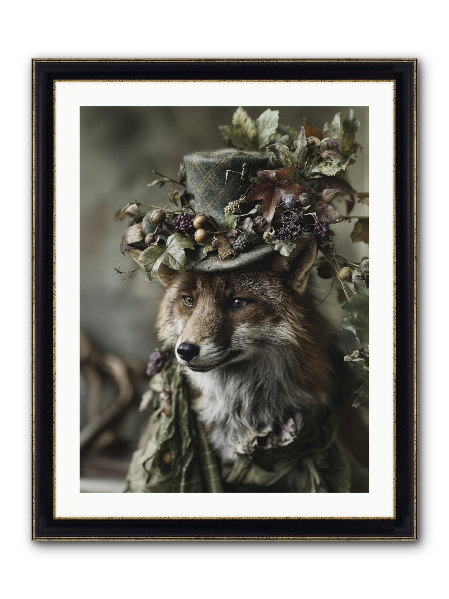 Majesty Framed Print - Black & Gold 24x32