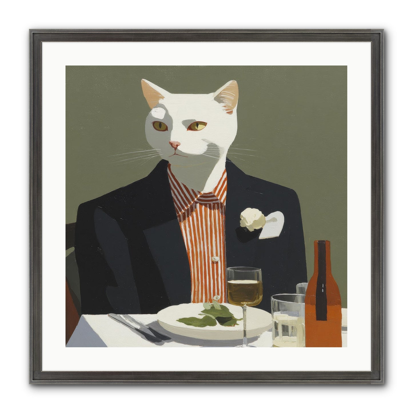 Manners Made The Moment Framed Print - Slimwoods Black/Silver 24x24