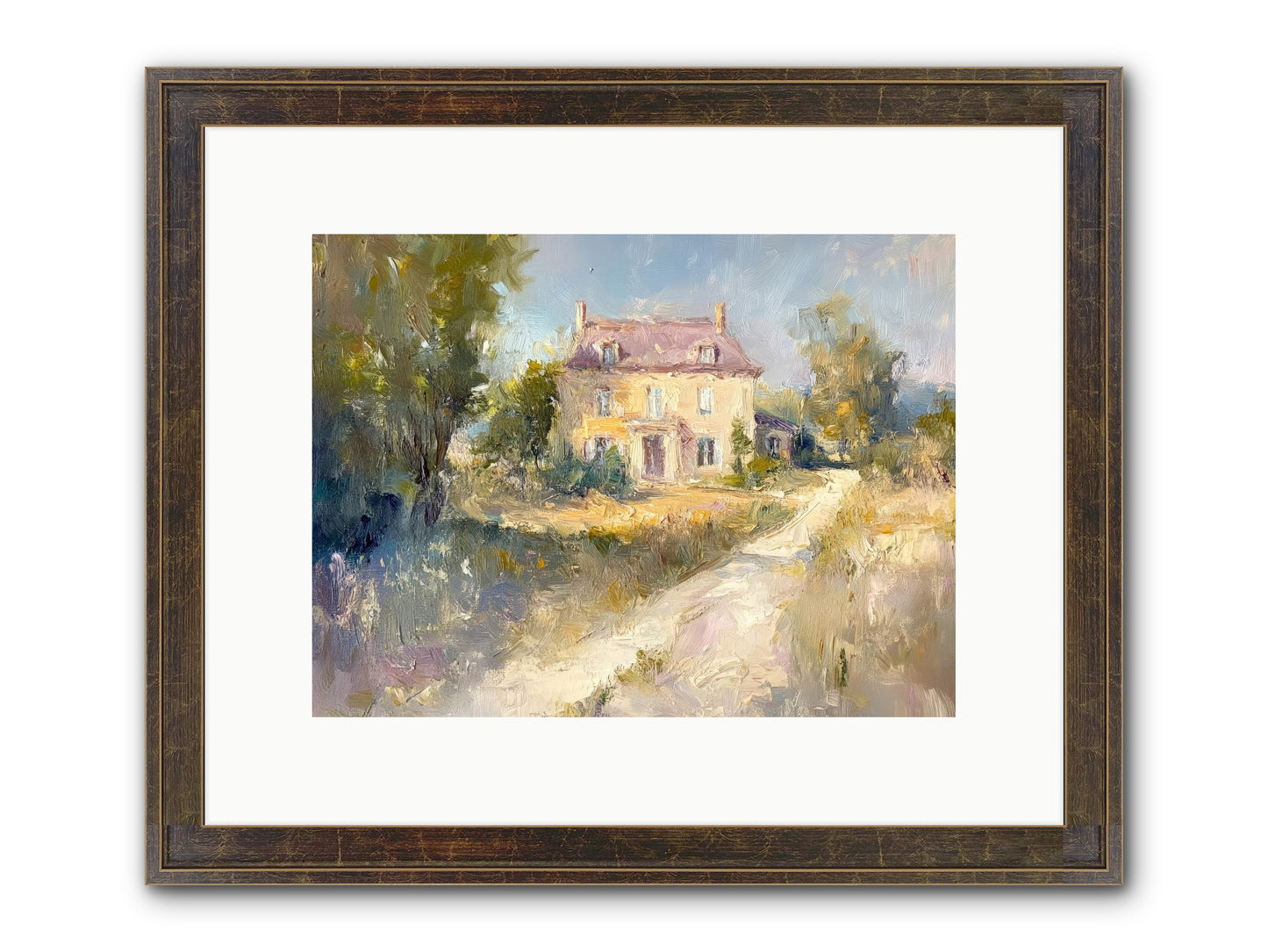 Manor In Médoc Framed Print - Slimwoods Black/Gold 12x9