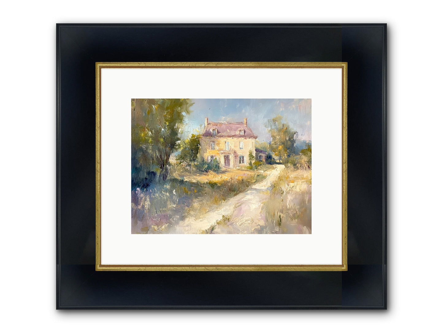 Manor In Médoc Framed Print - Wide Black w/Gold 12x9