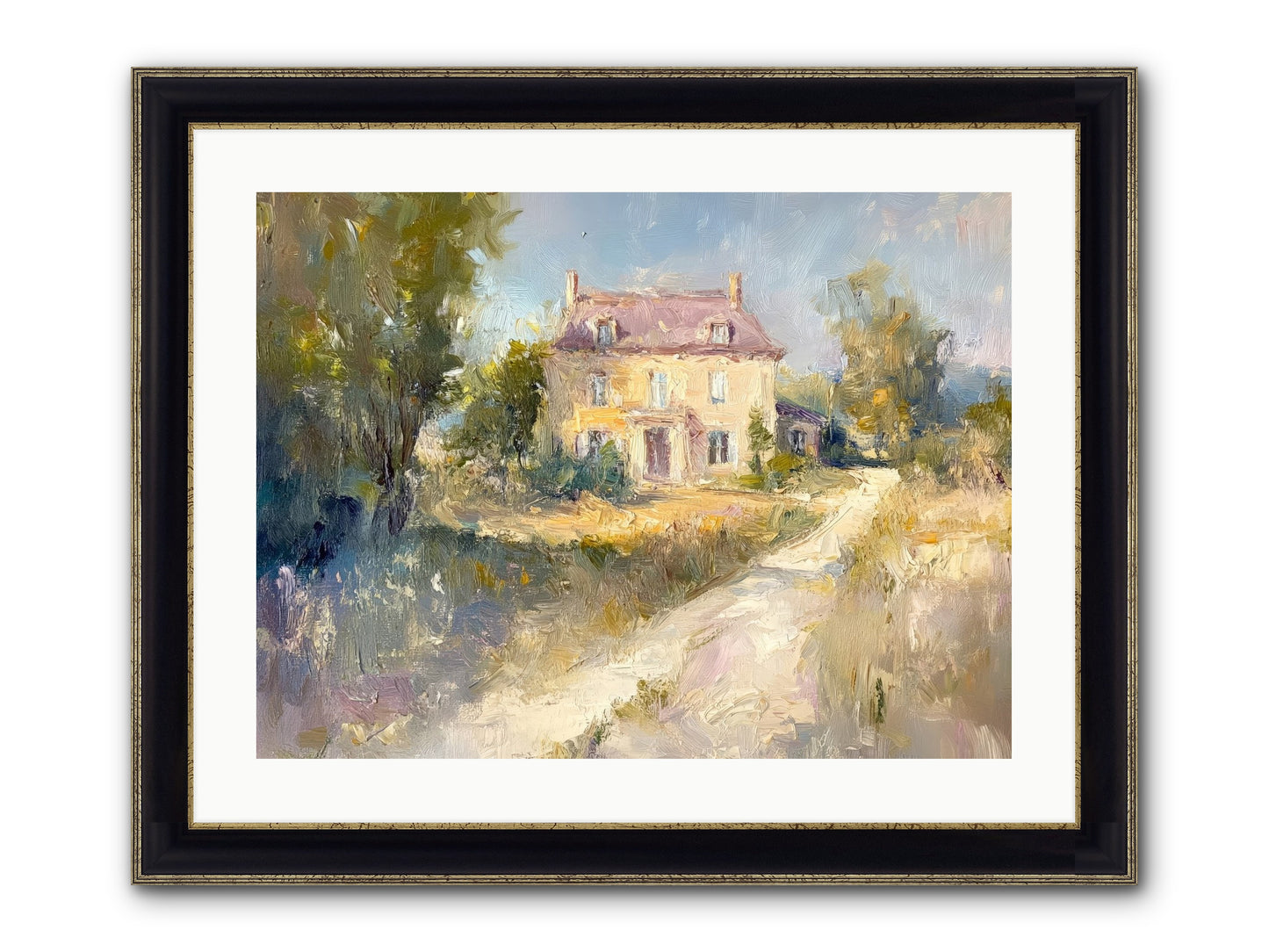 Manor In Médoc Framed Print - Black & Gold 24x18