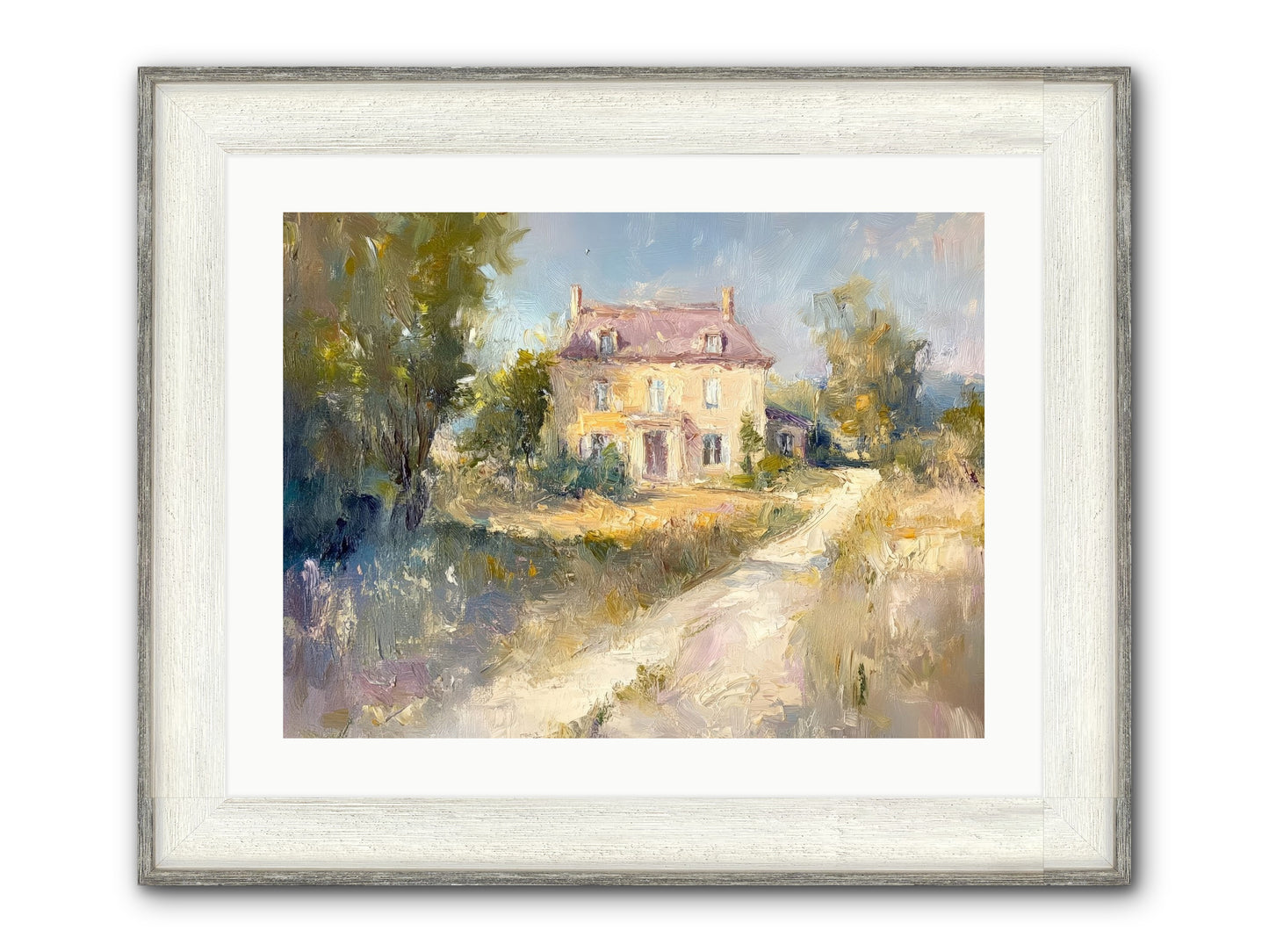Manor In Médoc Framed Print - Driftwood White 24x18