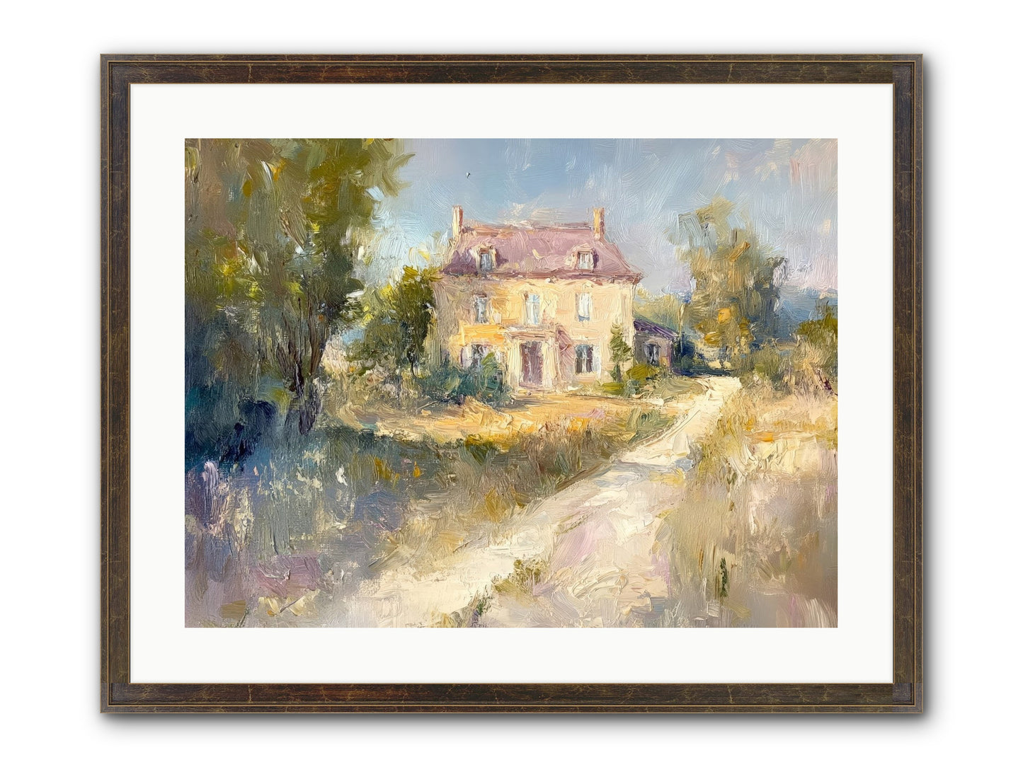 Manor In Médoc Framed Print - Slimwoods Black/Gold 24x18