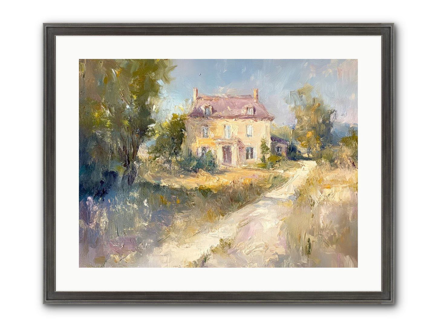 Manor In Médoc Framed Print - Slimwoods Black/Silver 24x18