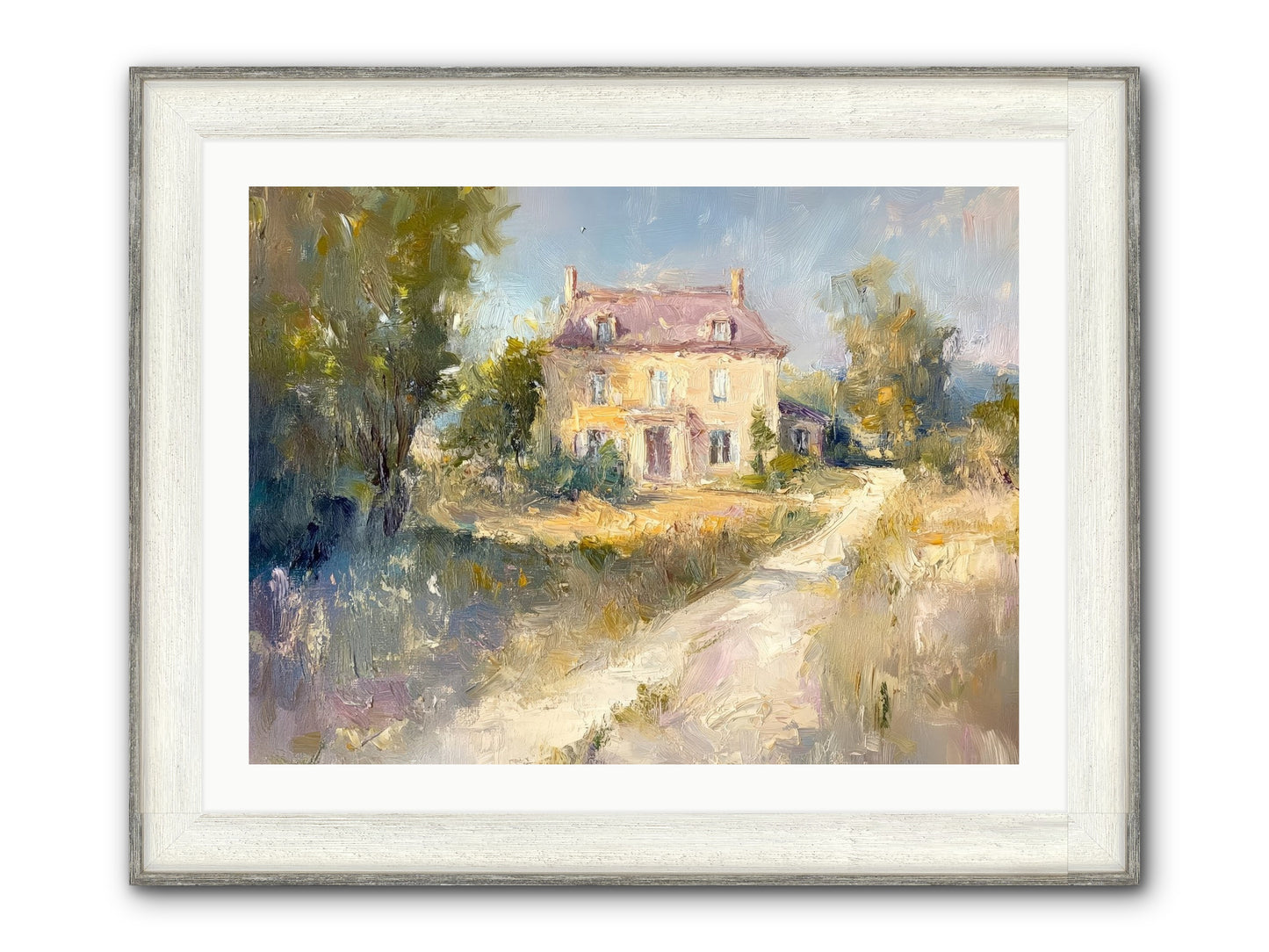 Manor In Médoc Framed Print - Driftwood White 32x24