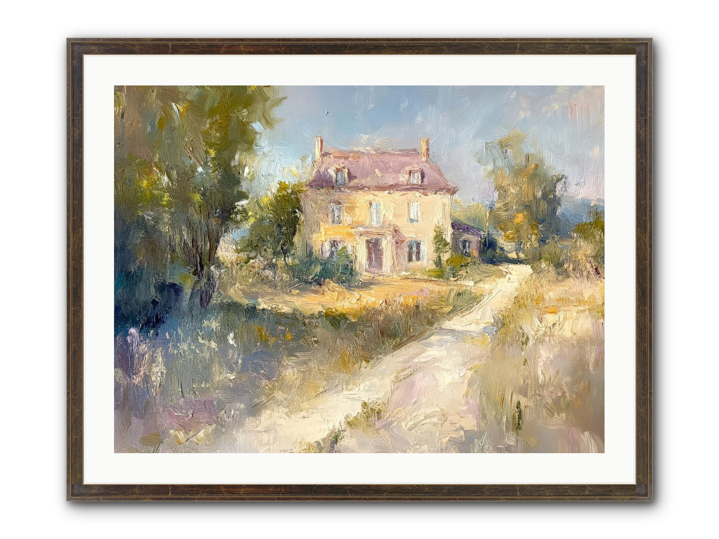 Manor In Médoc Framed Print - Slimwoods Black/Gold 32x24