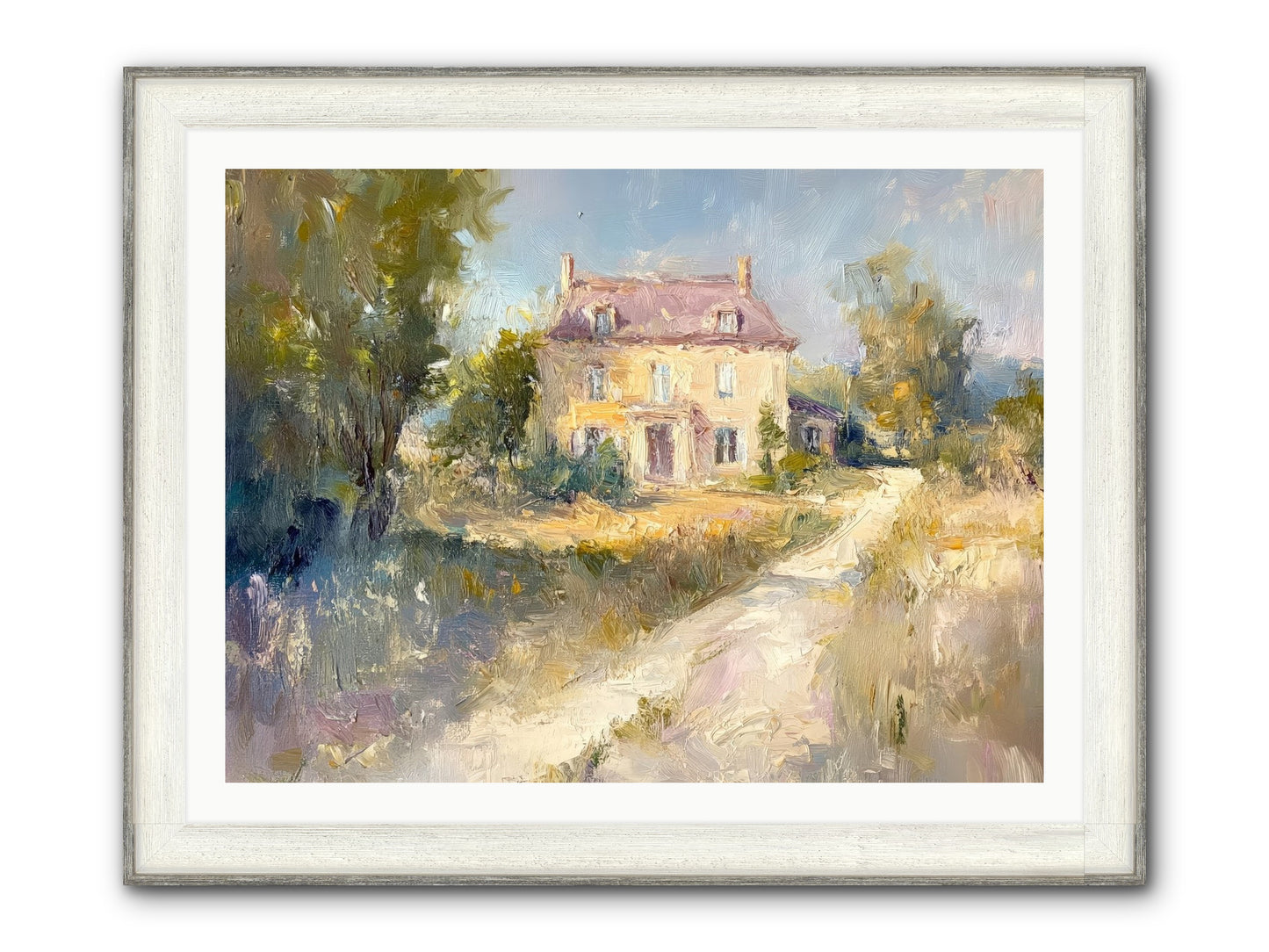 Manor In Médoc Framed Print - Driftwood White 40x30