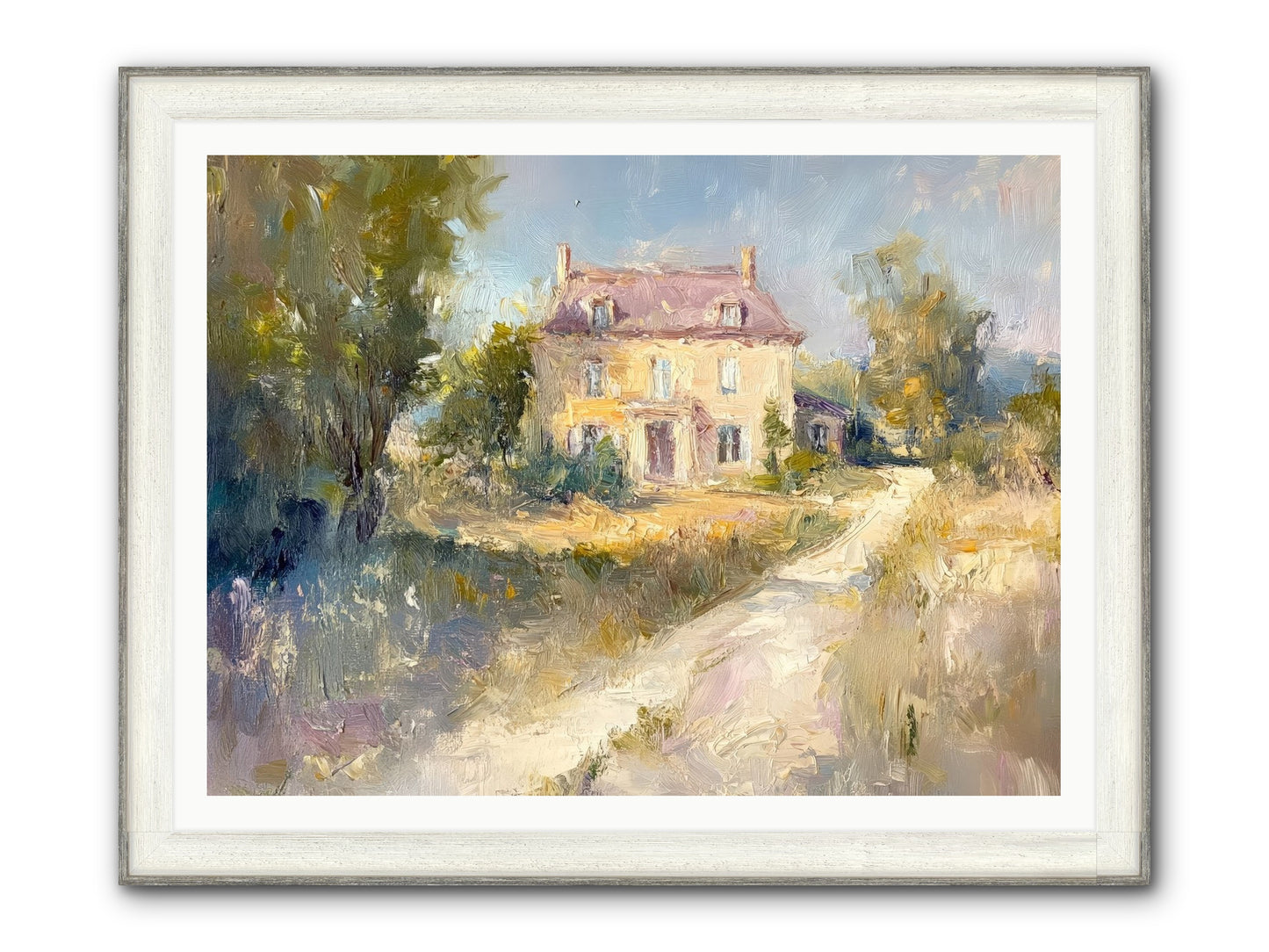 Manor In Médoc Framed Print - Driftwood White 48x36