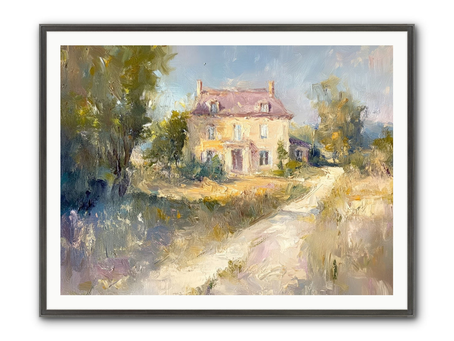 Manor In Médoc Framed Print - Slimwoods Black/Silver 48x36