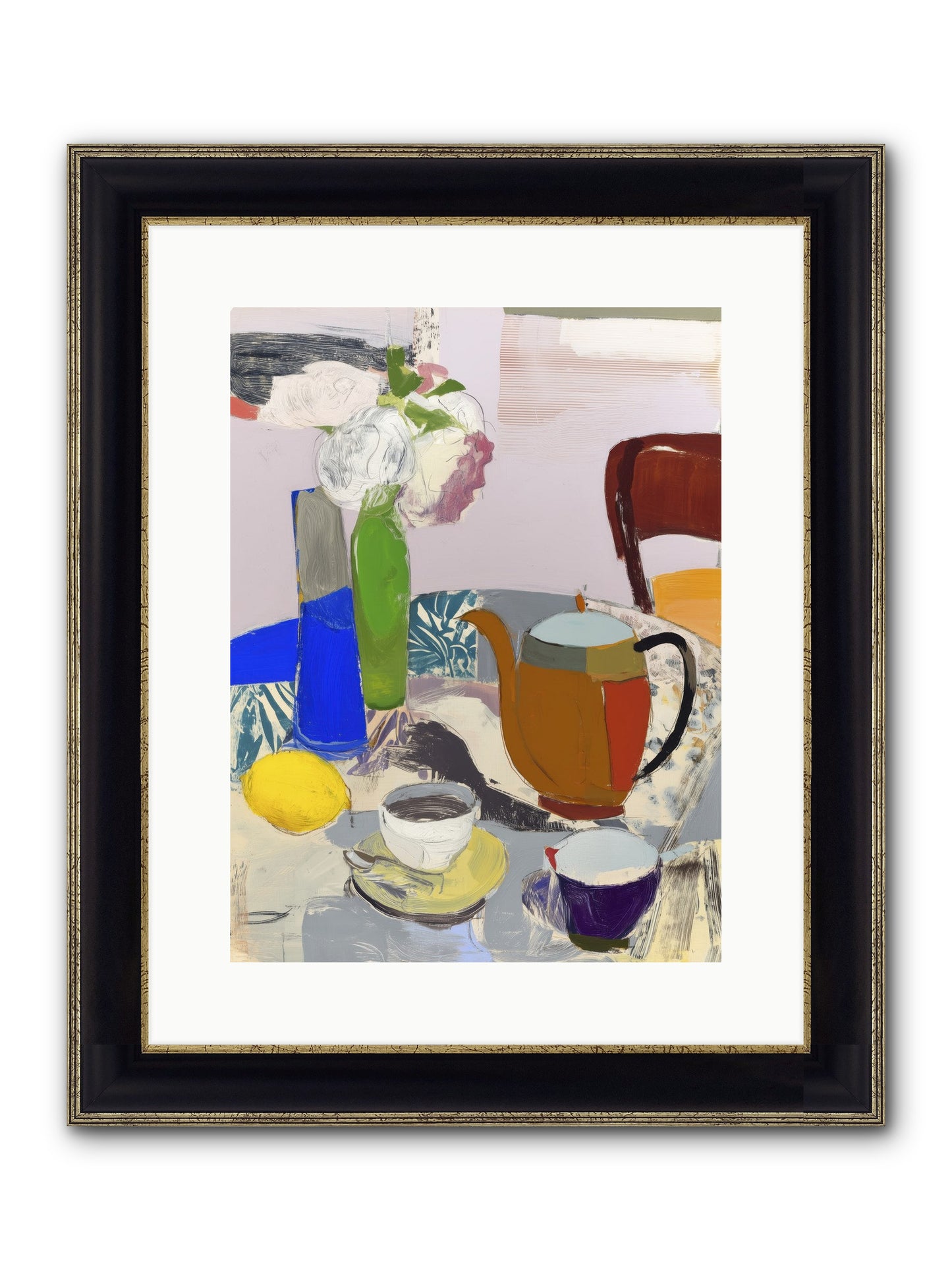 Manuscript Framed Print - Black & Gold 12x16