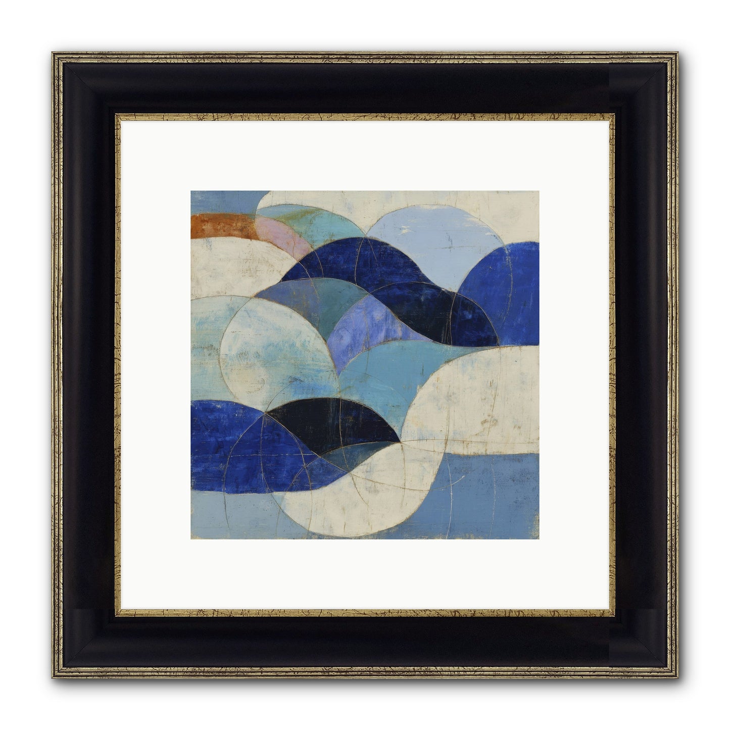 Marble Rift Framed Print - Black & Gold 10x10