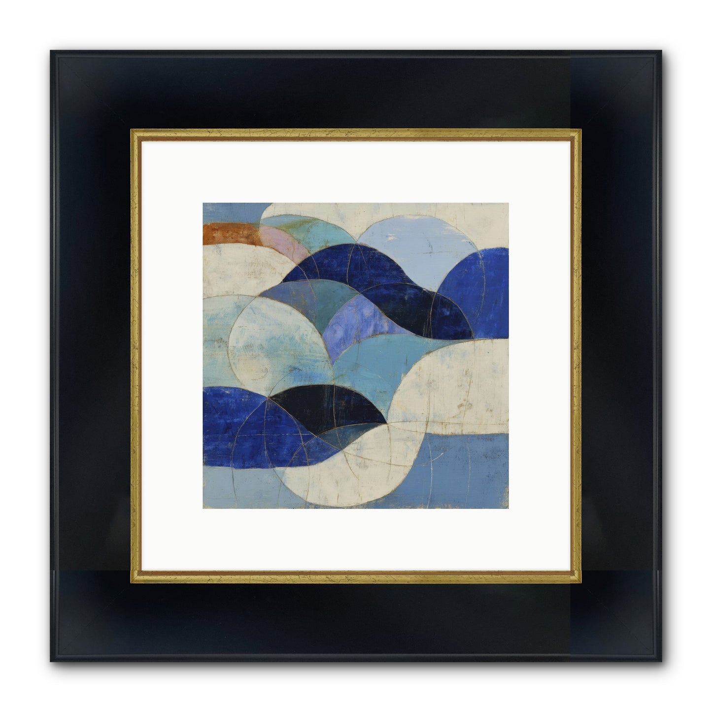 Marble Rift Framed Print - Wide Black w/Gold 10x10