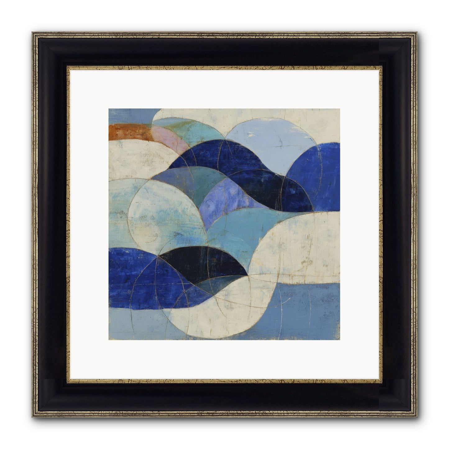 Marble Rift Framed Print - Black & Gold 12x12
