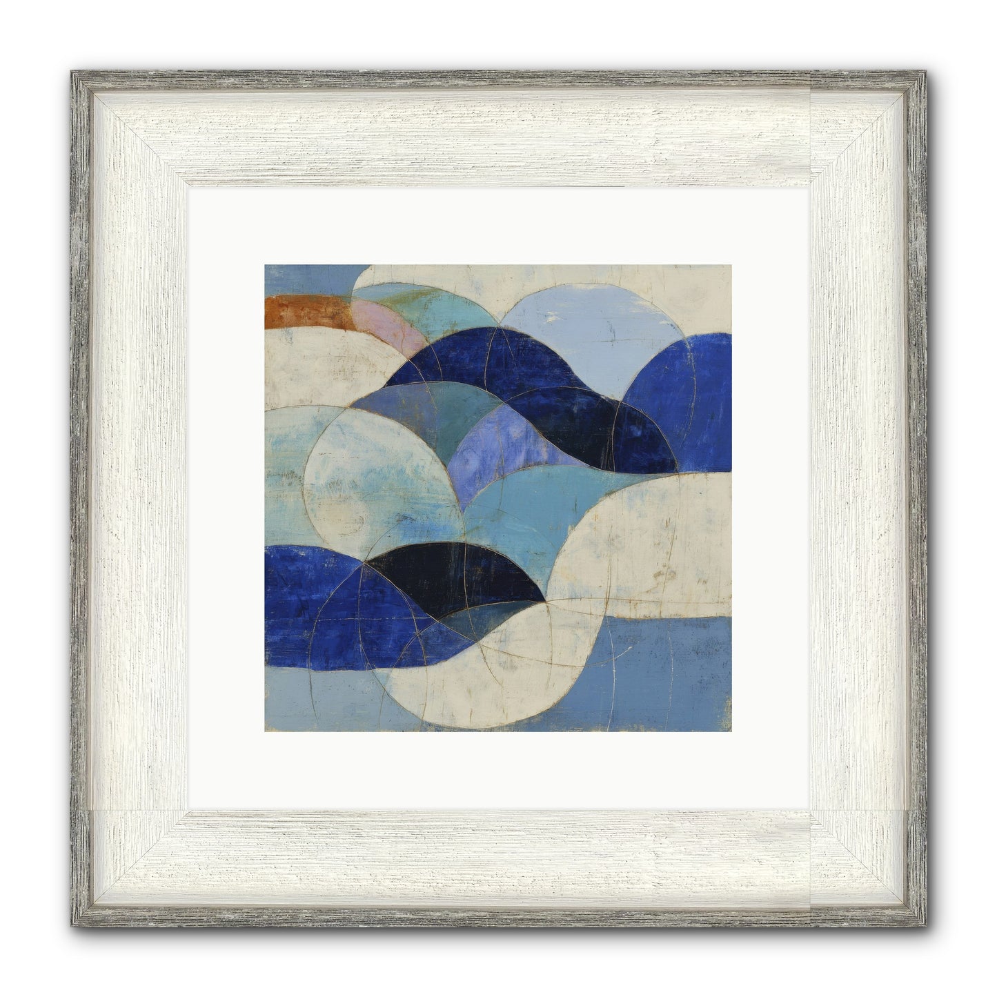 Marble Rift Framed Print - Driftwood White 12x12