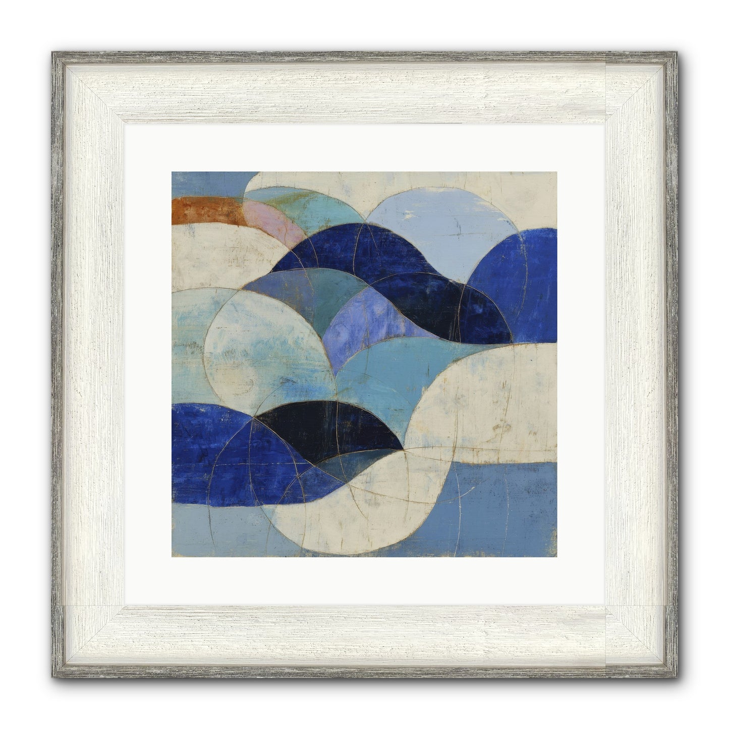 Marble Rift Framed Print - Driftwood White 16x16