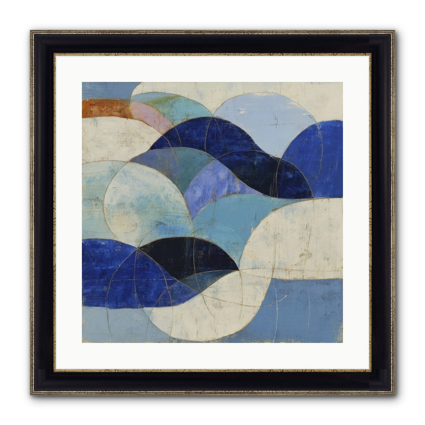 Marble Rift Framed Print - Black & Gold 20x20